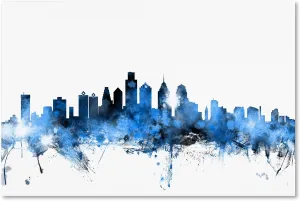 Philadelphia Pennsylvania Skyline II by Michael Tompsett, 30x47-Inch Canvas Wall Art