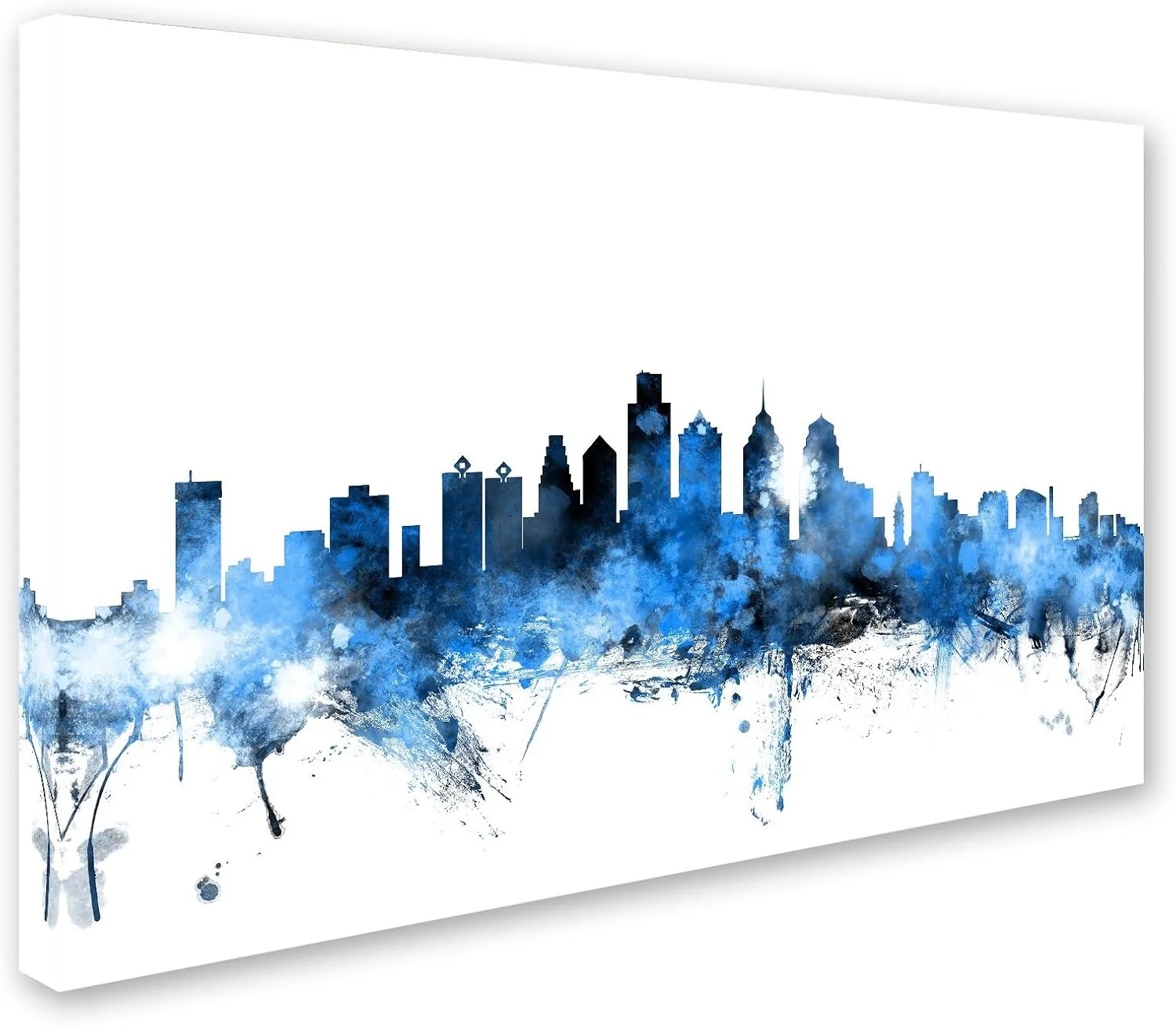 Philadelphia Pennsylvania Skyline II by Michael Tompsett, 30x47-Inch Canvas Wall Art