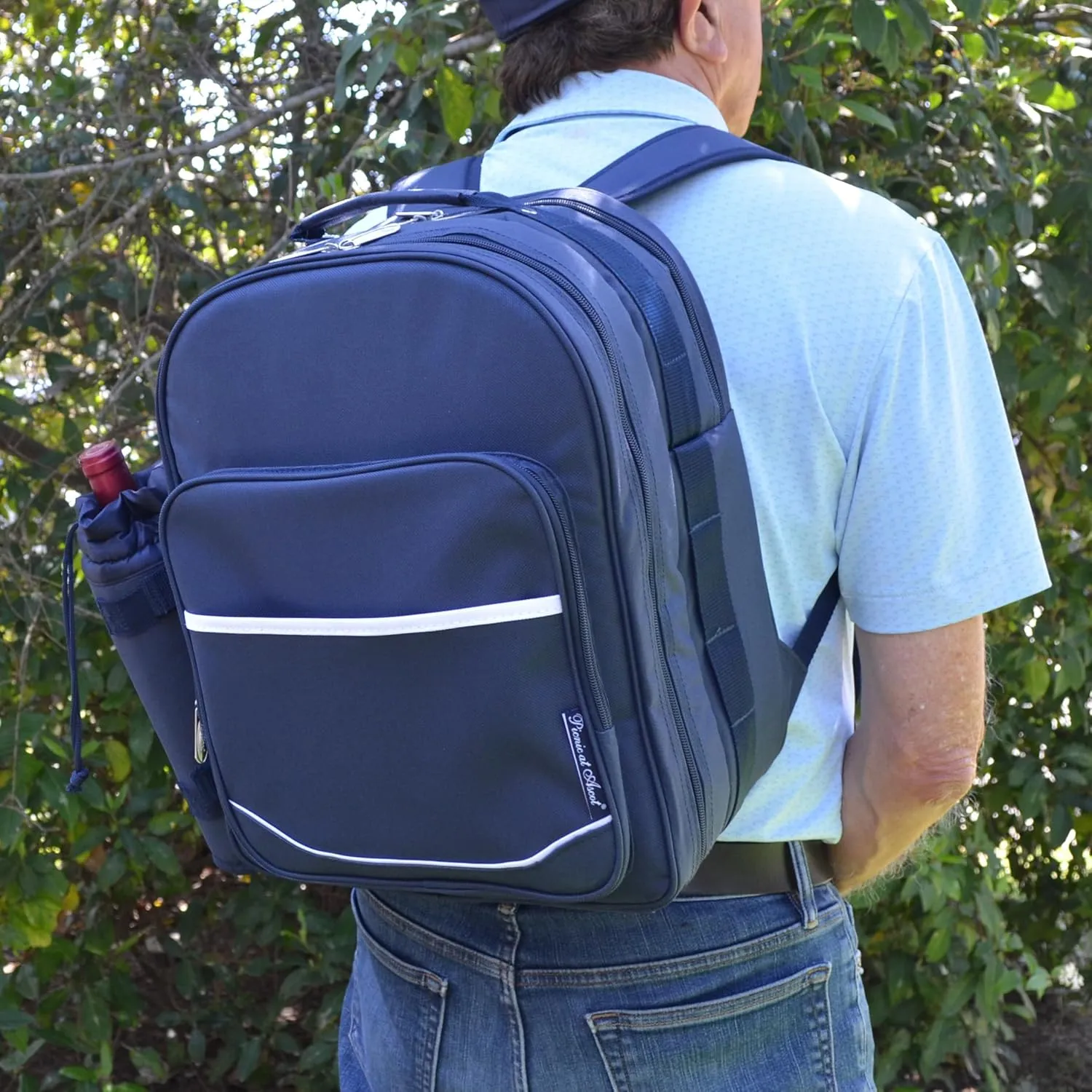 Picnic at Ascot Original Equipped 2 Person Picnic Backpack with Cooler & Insulated Wine Holder- Designed & Assembled in the USA