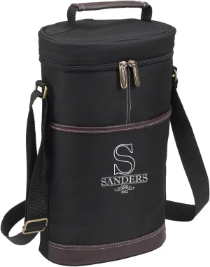 Picnic at Ascot Personalized Insulated 2 Bottle Travel Wine Tote with Corkscrew & Shoulder Strap -Designed & Assembled in The USA
