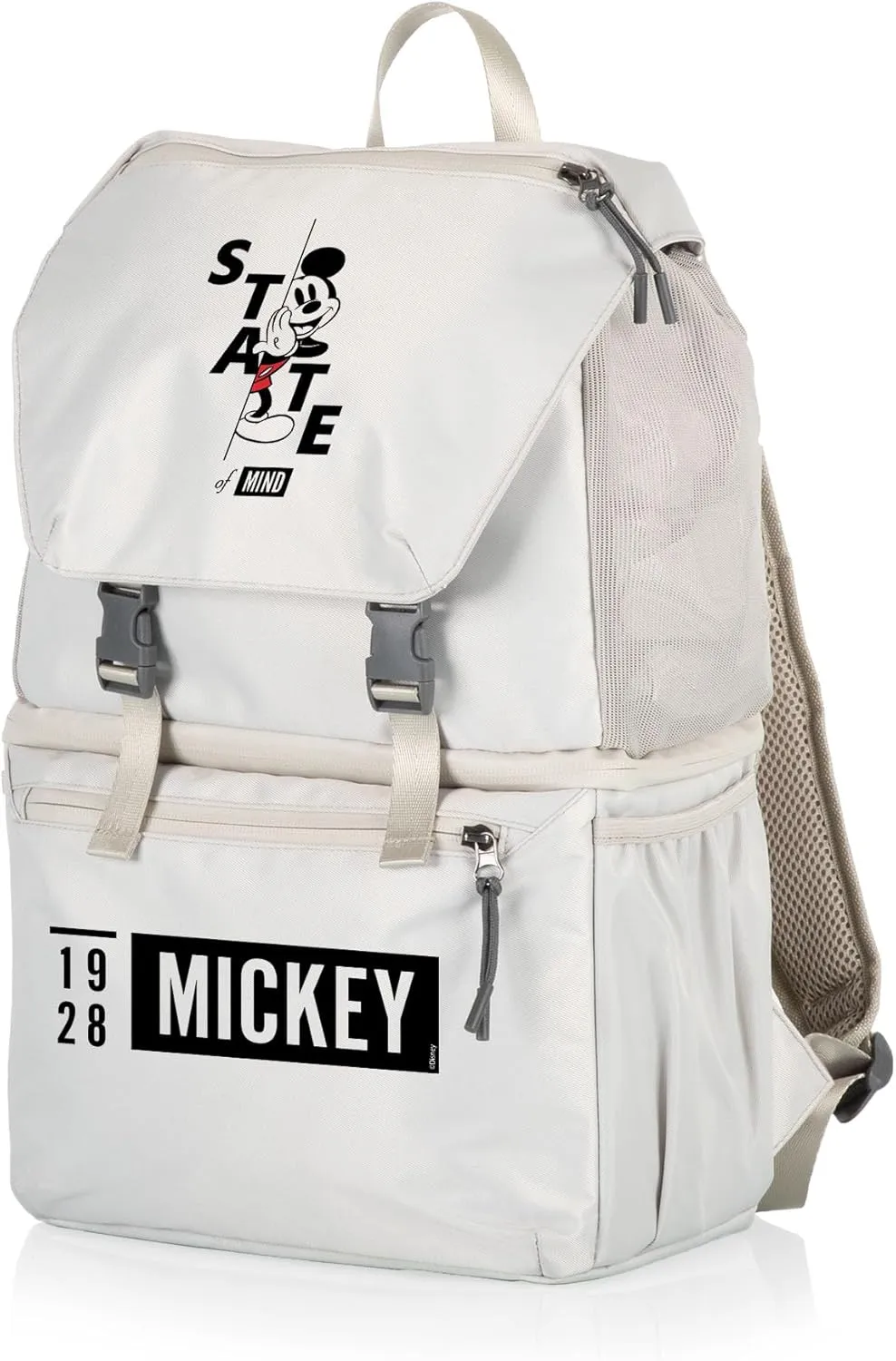 PICNIC TIME Disney Mickey Mouse Tarana Backpack Cooler made with Recycled Material, Soft Cooler Backpack, Cooler Bag, (Halo Gray)