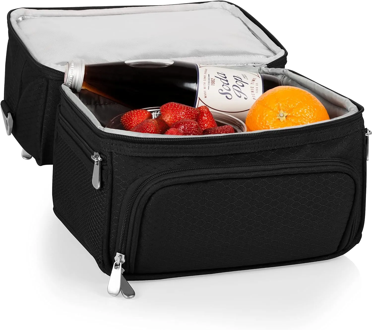PICNIC TIME Harry Potter Quidditch Pranzo Lunch Bag, Insulated Lunch Box with Utensil Set, Lunch Cooler Bag, (Black), 11 x 7.5 x 12