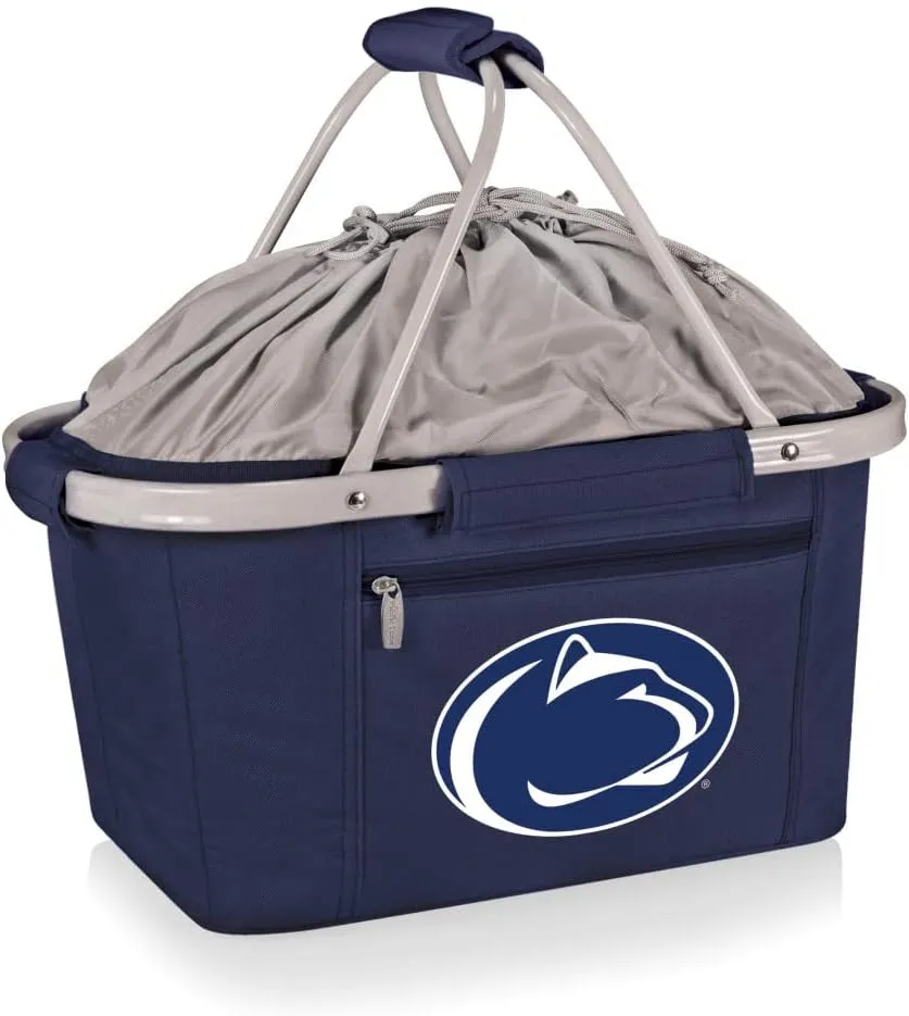 PICNIC TIME NCAA Penn State Nittany Lions Metro Shopping Basket - Insulated Picnic Basket - Collapsible Market Basket - Utility Tote Cooler Bag