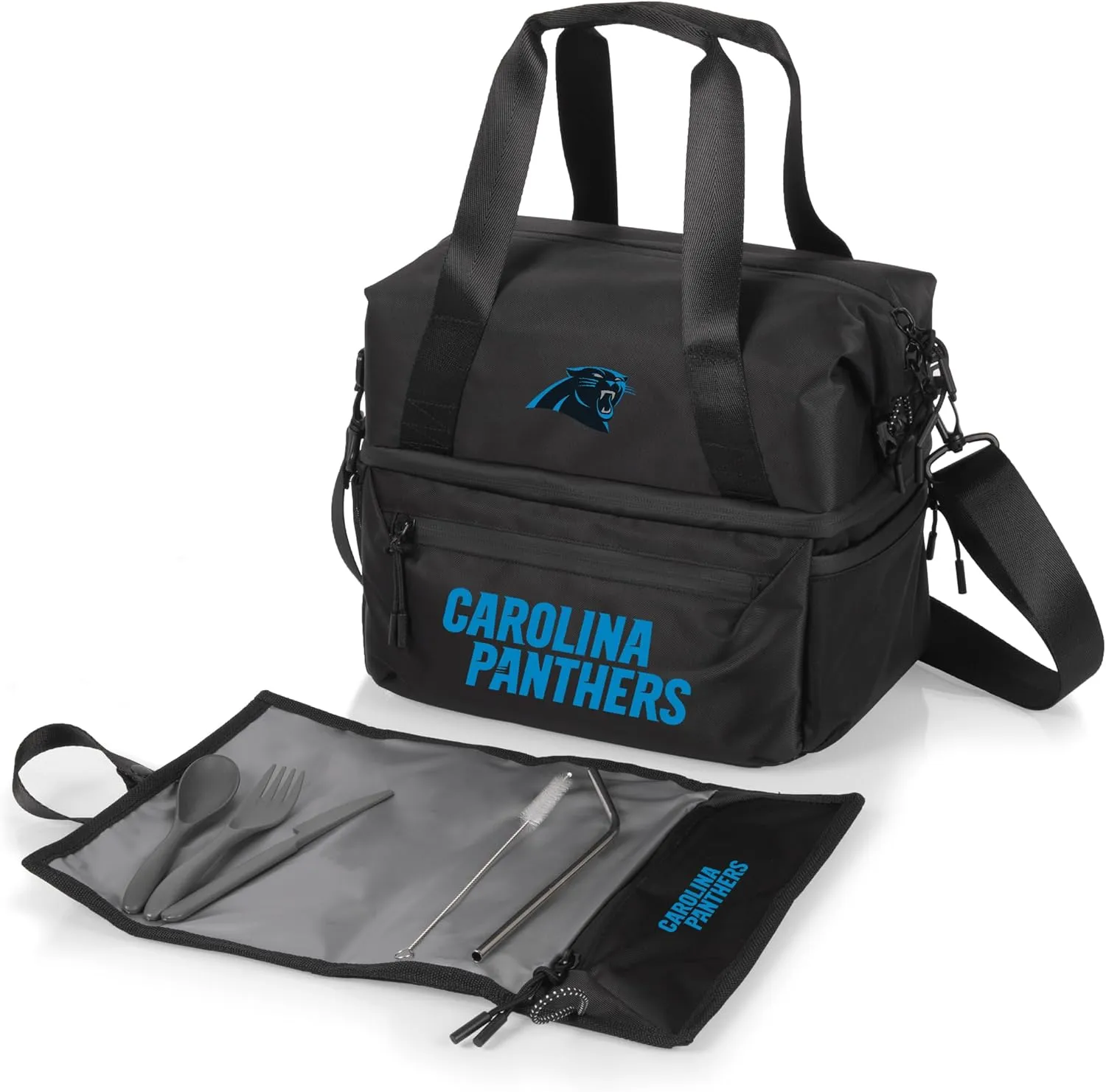 PICNIC TIME NFL unisex-adult NFL Tarana Lunch Bag Cooler with Utensil Set, Lunch Box made of Recycled Material