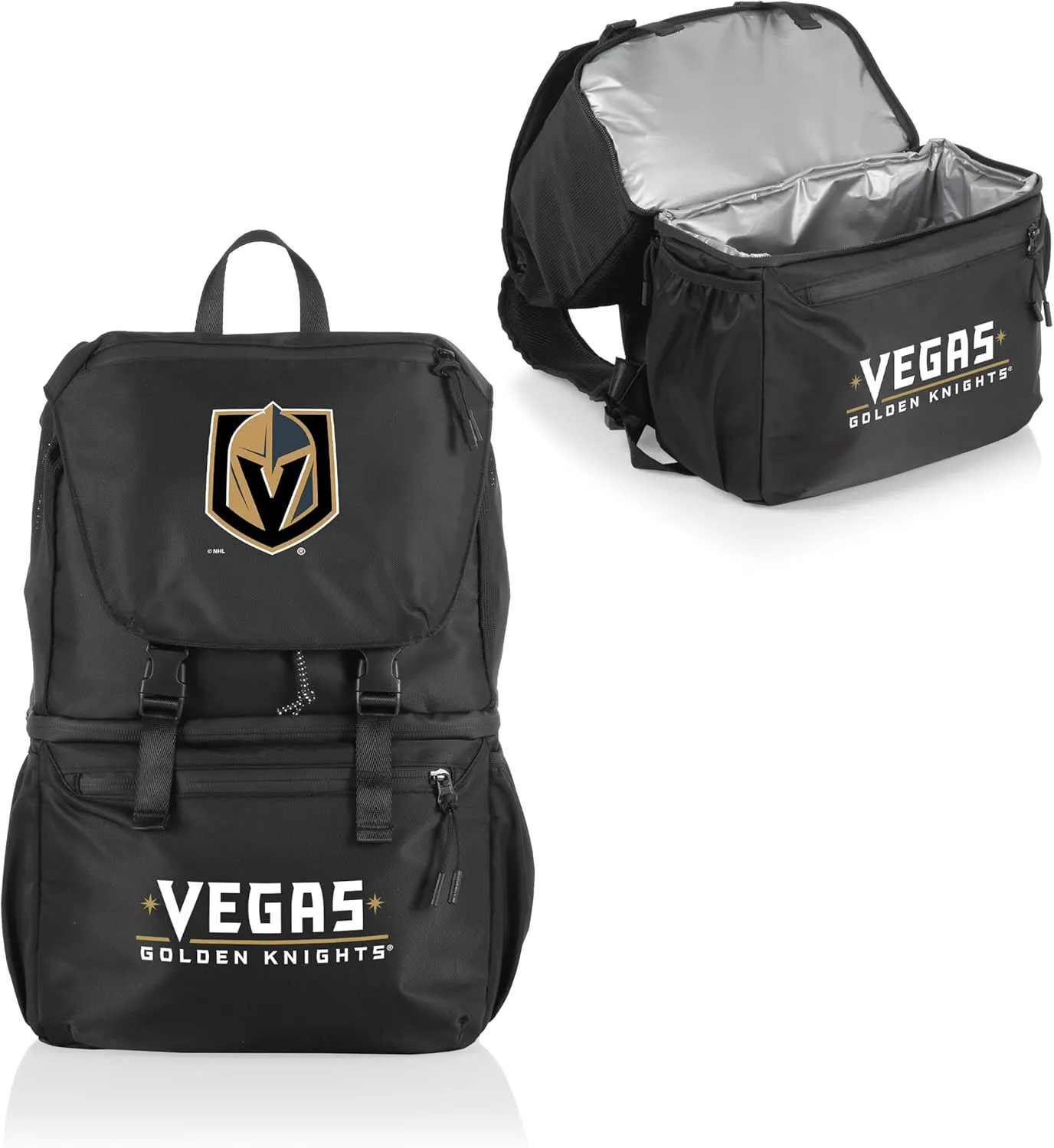 PICNIC TIME NHL Vegas Golden Knights Tarana Backpack Cooler made with Recycled Material, Soft Cooler Backpack, Upcycled Cooler Bag, (Carbon Black)