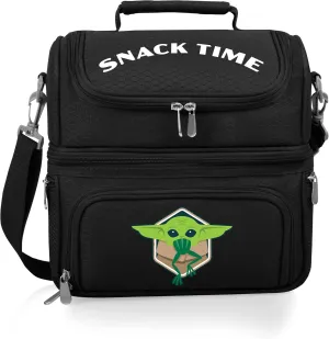 PICNIC TIME Star Wars Mandalorian Grogu Pranzo Lunch Bag, Insulated Lunch Box with Utensil Set, Lunch Cooler Bag, (Black)