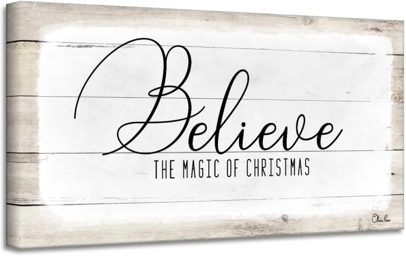 Pier 1 Imports 'Believe II' Small White Holiday Canvas Wall Art Sticker 5020339