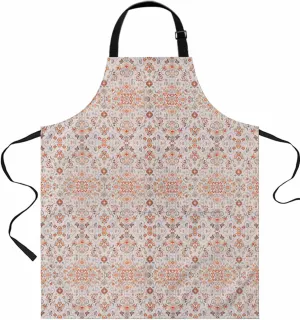 Pink Boho Waterproof Apron With Pockets, Historical Original Traditional Ethnic Tribal Kitchen Chefs Bib Cooking BBQ Grill Bake Adjustable Aprons for Women/Kids Home Garden Grooming Painting Gardening