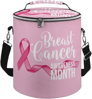 Pink Breast Cancer Awareness Camping Cooler Leak Proof Insulated Waterproof Backpack Reusable Collapsible Cooler Bag with Handle