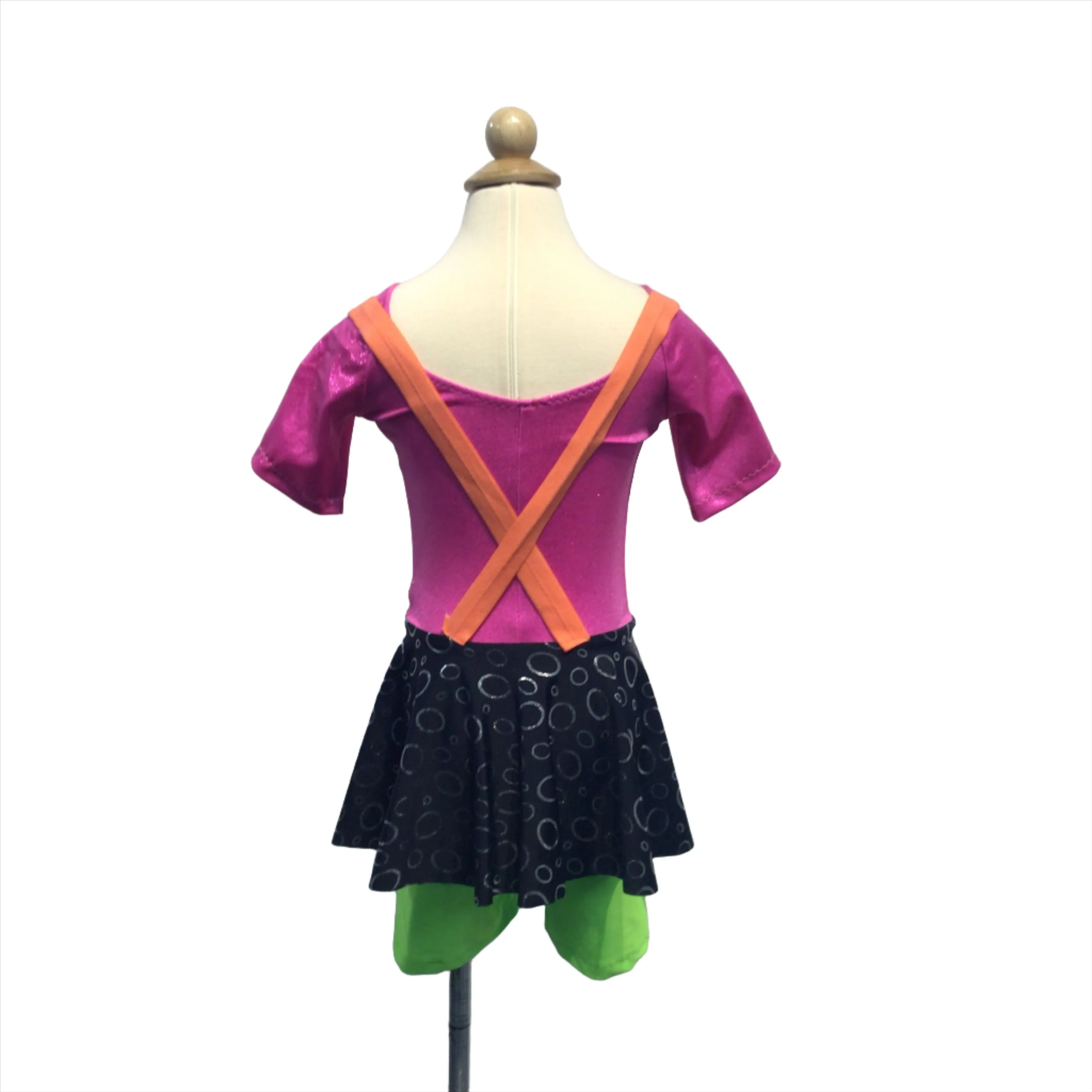 Pink/black/green Biketard