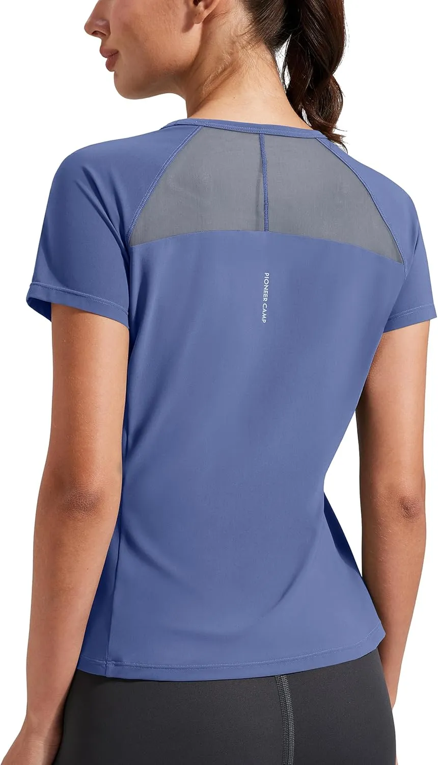 Pioneer Camp Women's Workout Tops Short Sleeve Athletic Shirts Moisture Wicking Quick Dry Mesh Back Yoga Tees for Running Gym