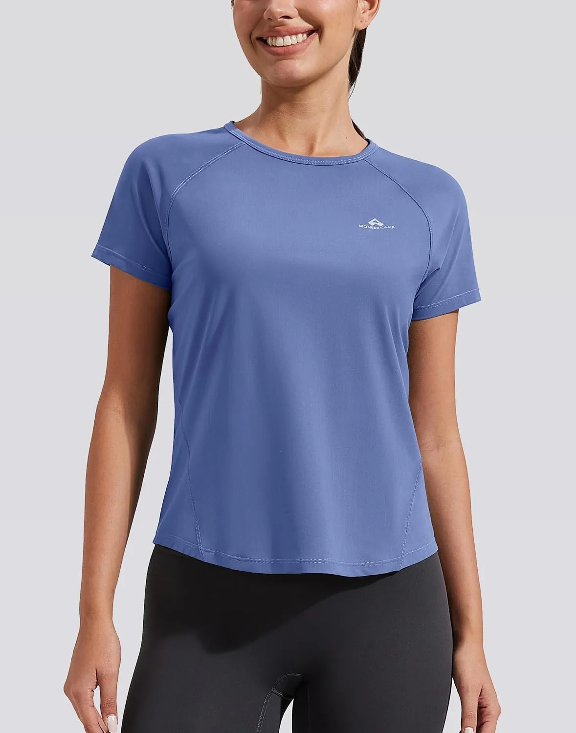 Pioneer Camp Women's Workout Tops Short Sleeve Athletic Shirts Moisture Wicking Quick Dry Mesh Back Yoga Tees for Running Gym