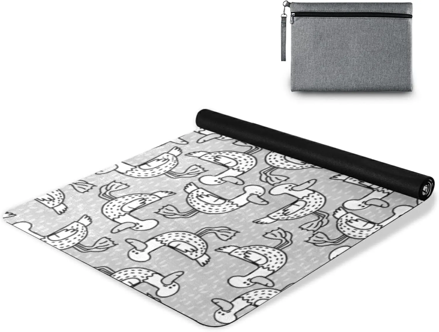 Poeticcity 1 mm Thick Non-Slip Rubber Yoga Mat, Durable Folding Workout Mat, Fitness Safe Mat with Bag for Pilates and Floor Exercises