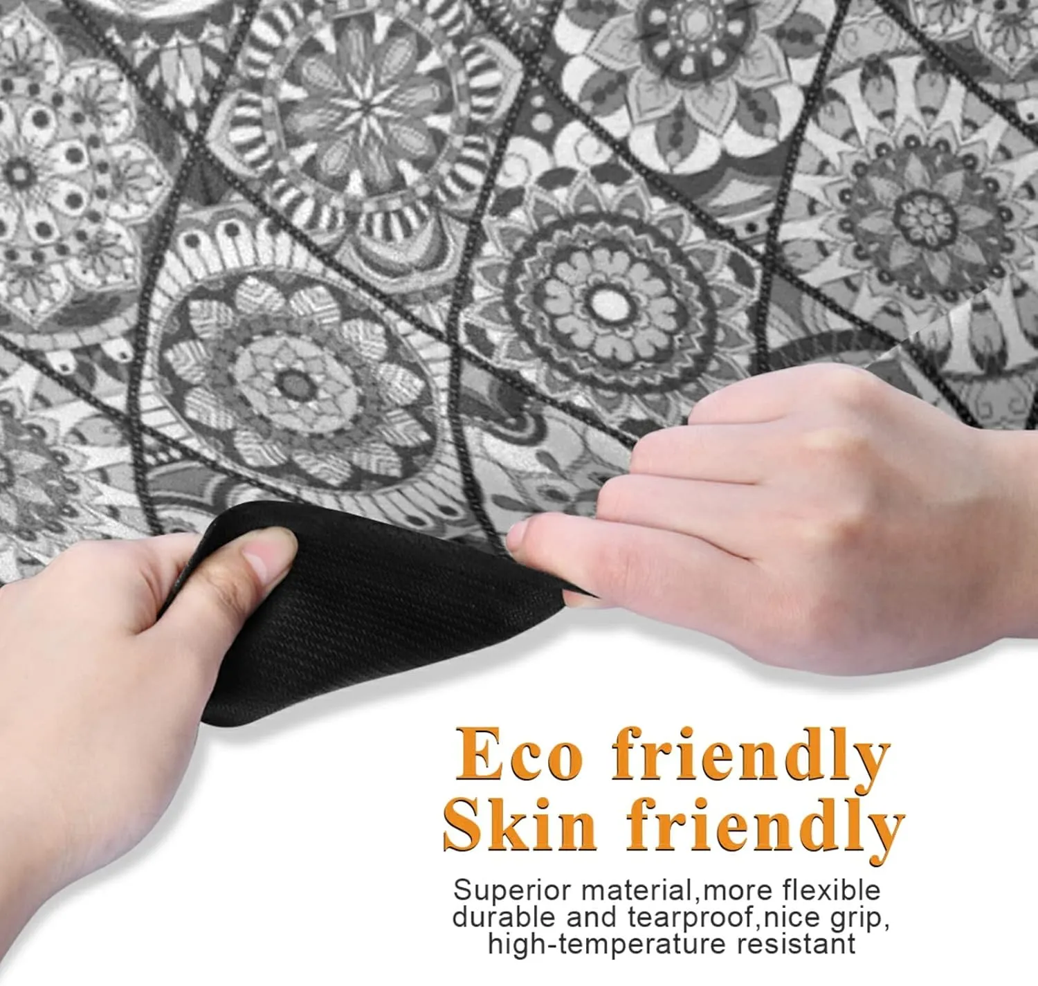 Poeticcity 1 mm Thick Non-Slip Rubber Yoga Mat, Durable Folding Workout Mat, Fitness Safe Mat with Bag for Pilates and Floor Exercises
