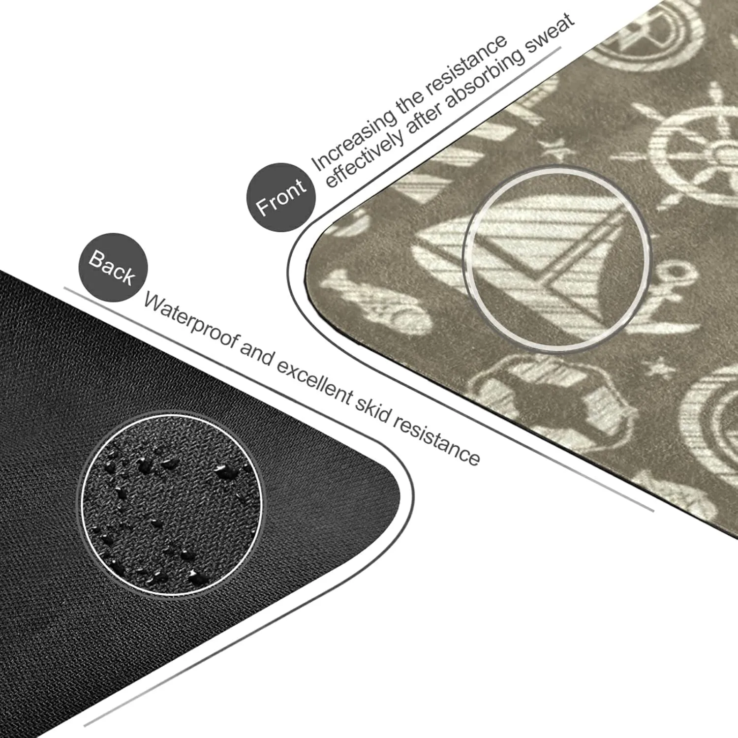 Poeticcity 1 mm Thick Non-Slip Rubber Yoga Mat, Durable Folding Workout Mat, Fitness Safe Mat with Bag for Pilates and Floor Exercises