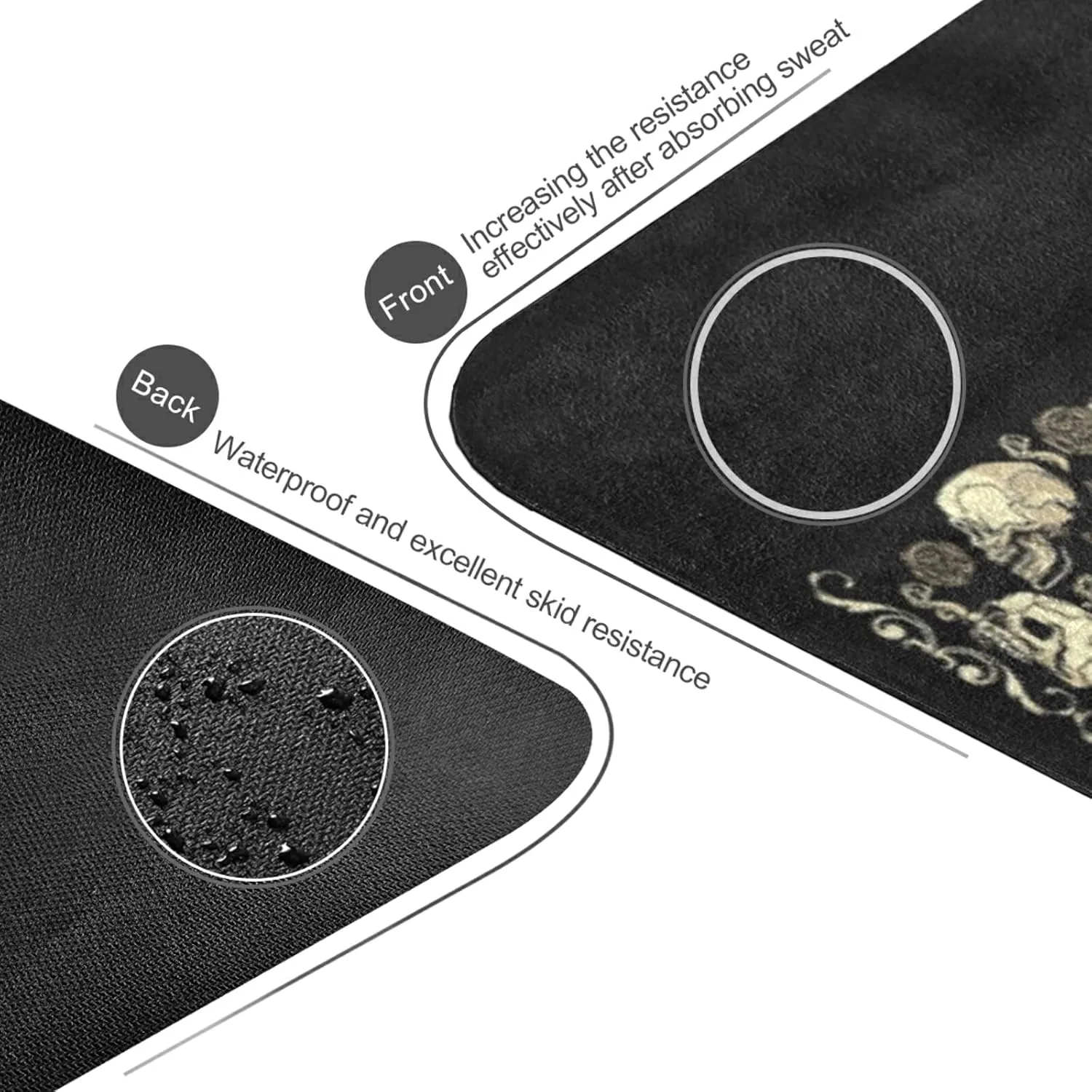 Poeticcity 1 mm Thick Non-Slip Rubber Yoga Mat, Durable Folding Workout Mat, Fitness Safe Mat with Bag for Pilates and Floor Exercises