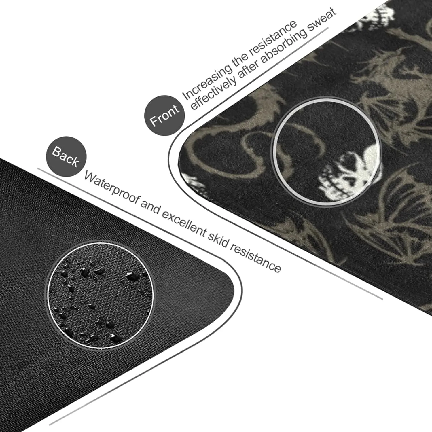 Poeticcity 1 mm Thick Non-Slip Rubber Yoga Mat, Durable Folding Workout Mat, Fitness Safe Mat with Bag for Pilates and Floor Exercises