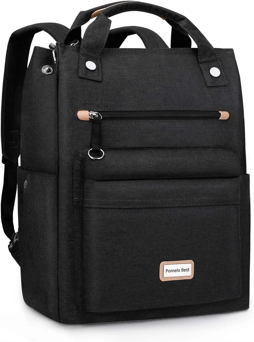 Pomelo Best Baby Diaper Bag Backpack, Large Capacity Multifunction Travel Pack with Waterproof Changing Pad, stroller hook with velcro, insulated bottle holder, utensil pocket, Dark Grey