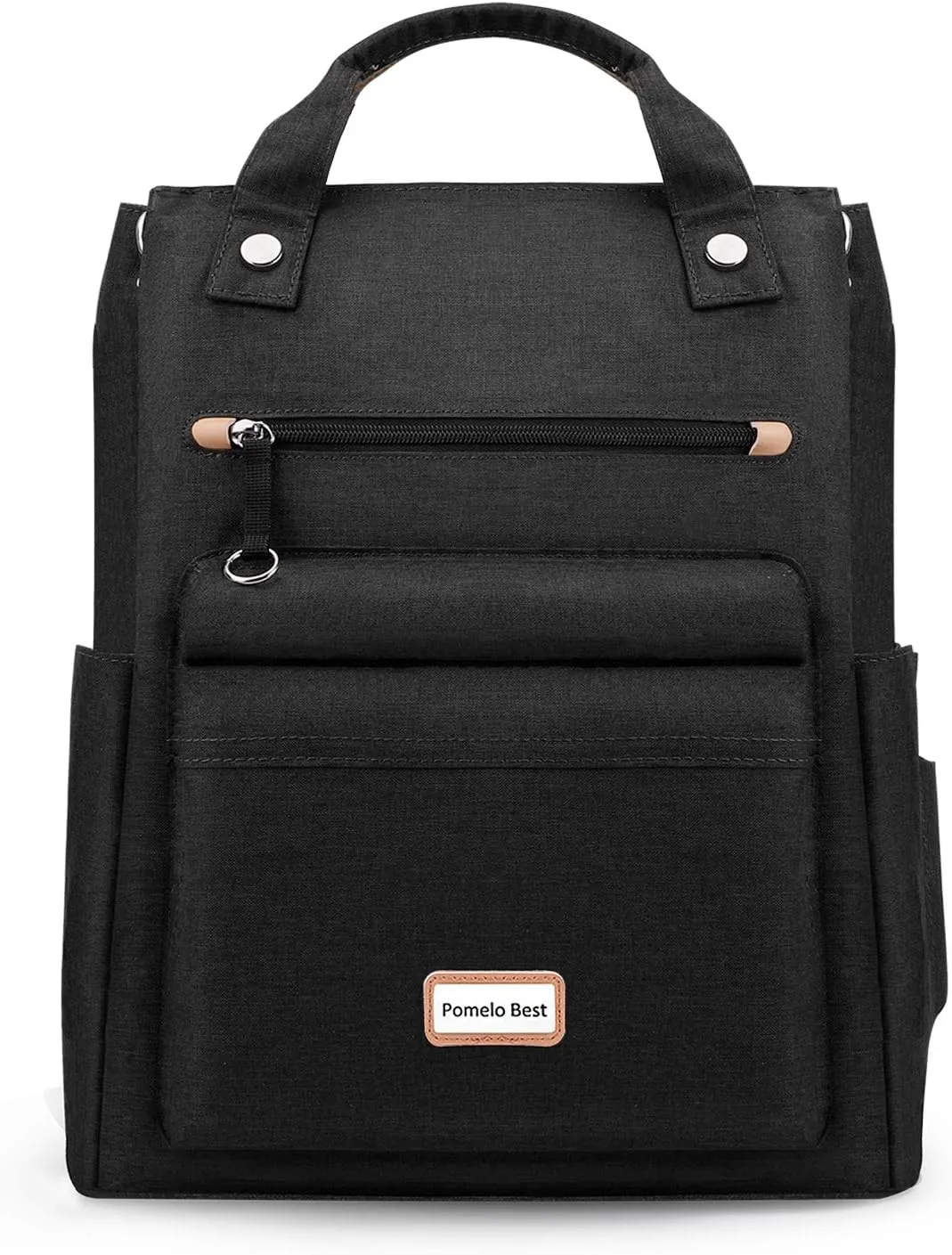 Pomelo Best Baby Diaper Bag Backpack, Large Capacity Multifunction Travel Pack with Waterproof Changing Pad, stroller hook with velcro, insulated bottle holder, utensil pocket, Dark Grey