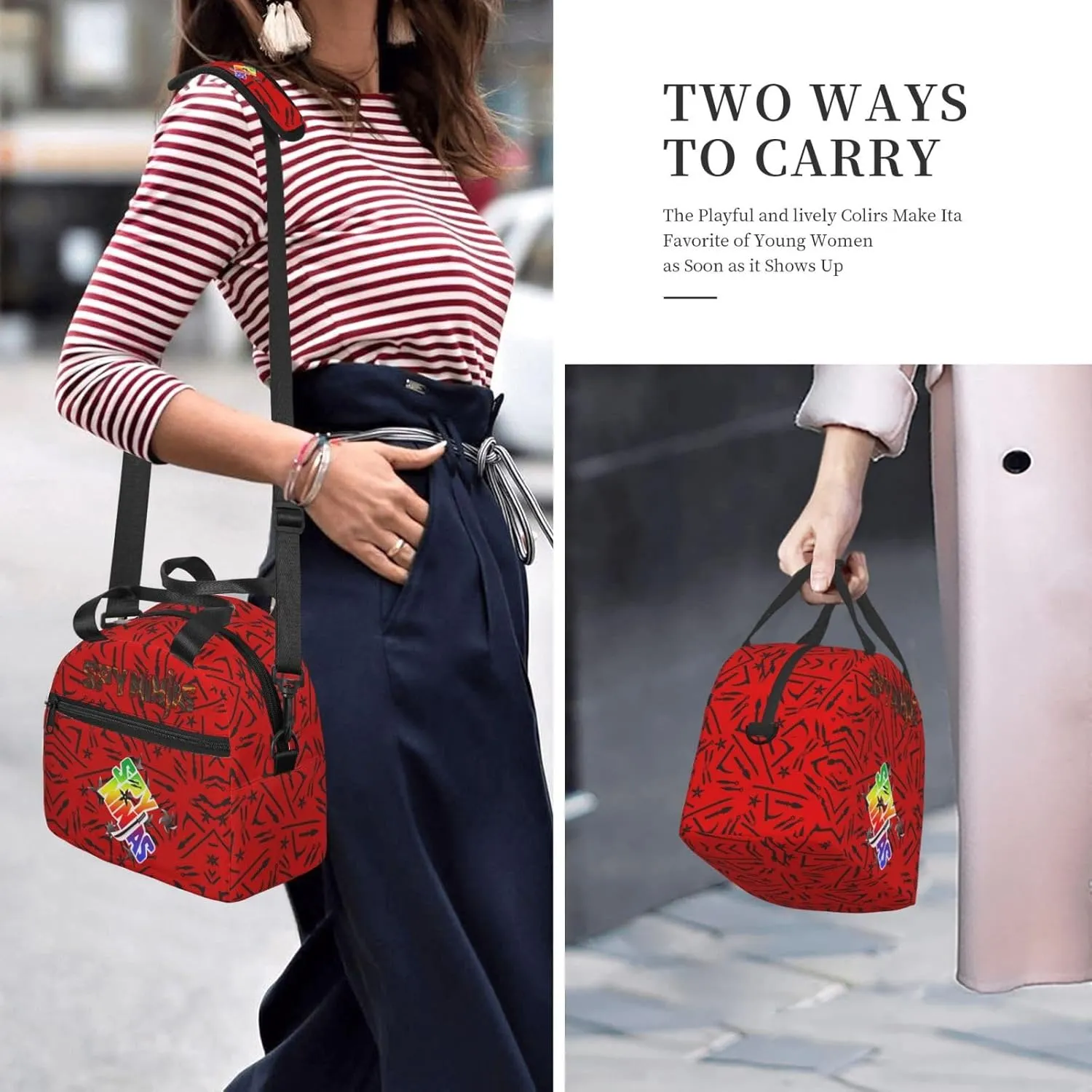 Portable Cross-Body Insulated Lunch Bag Can Used As A Picnic Bag For Outings