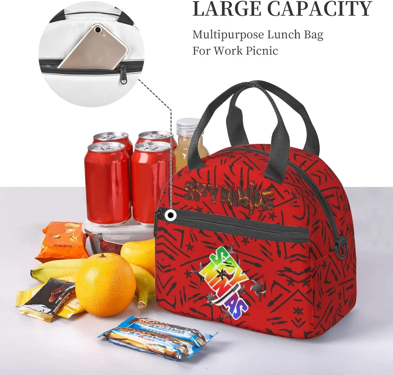 Portable Cross-Body Insulated Lunch Bag Can Used As A Picnic Bag For Outings