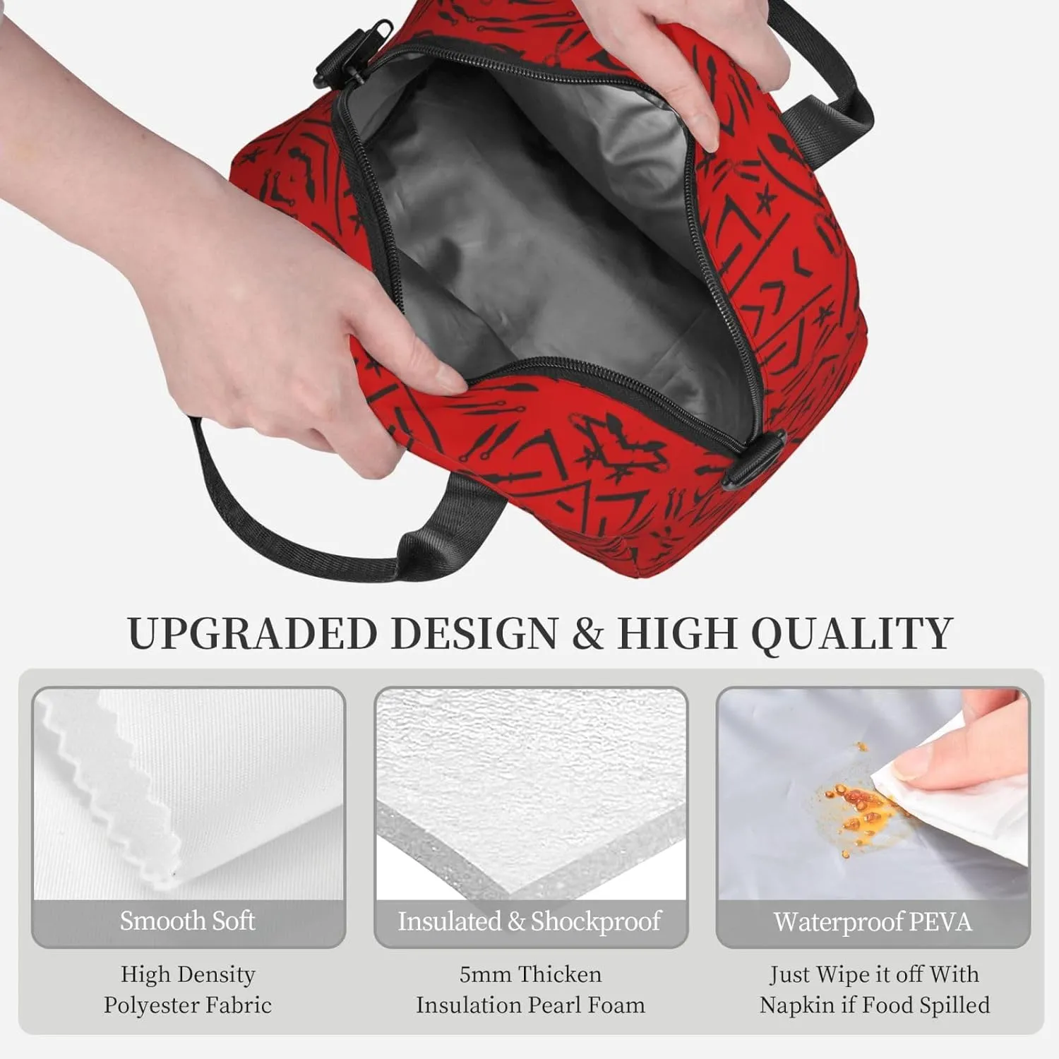 Portable Cross-Body Insulated Lunch Bag Can Used As A Picnic Bag For Outings
