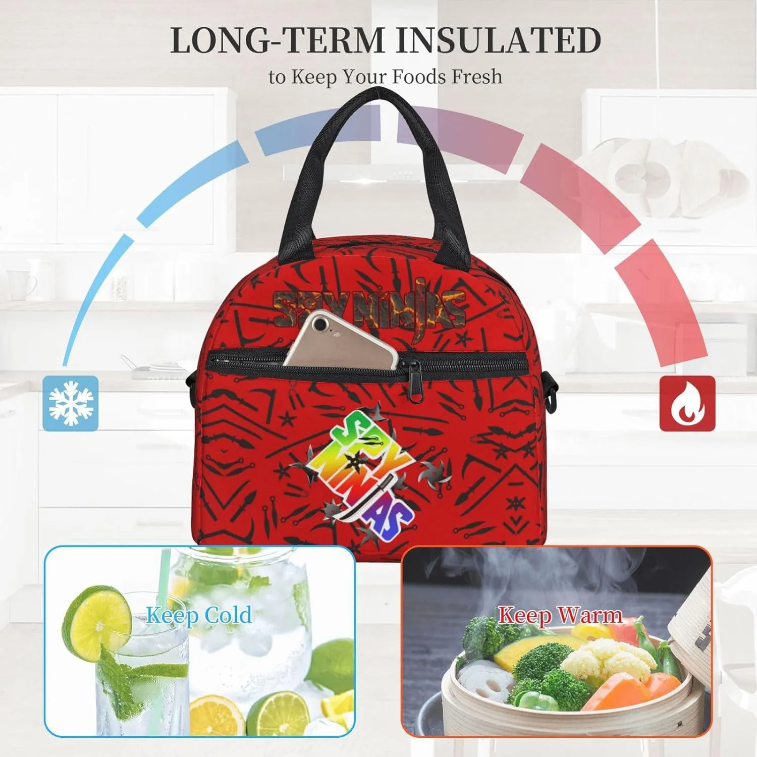 Portable Cross-Body Insulated Lunch Bag Can Used As A Picnic Bag For Outings