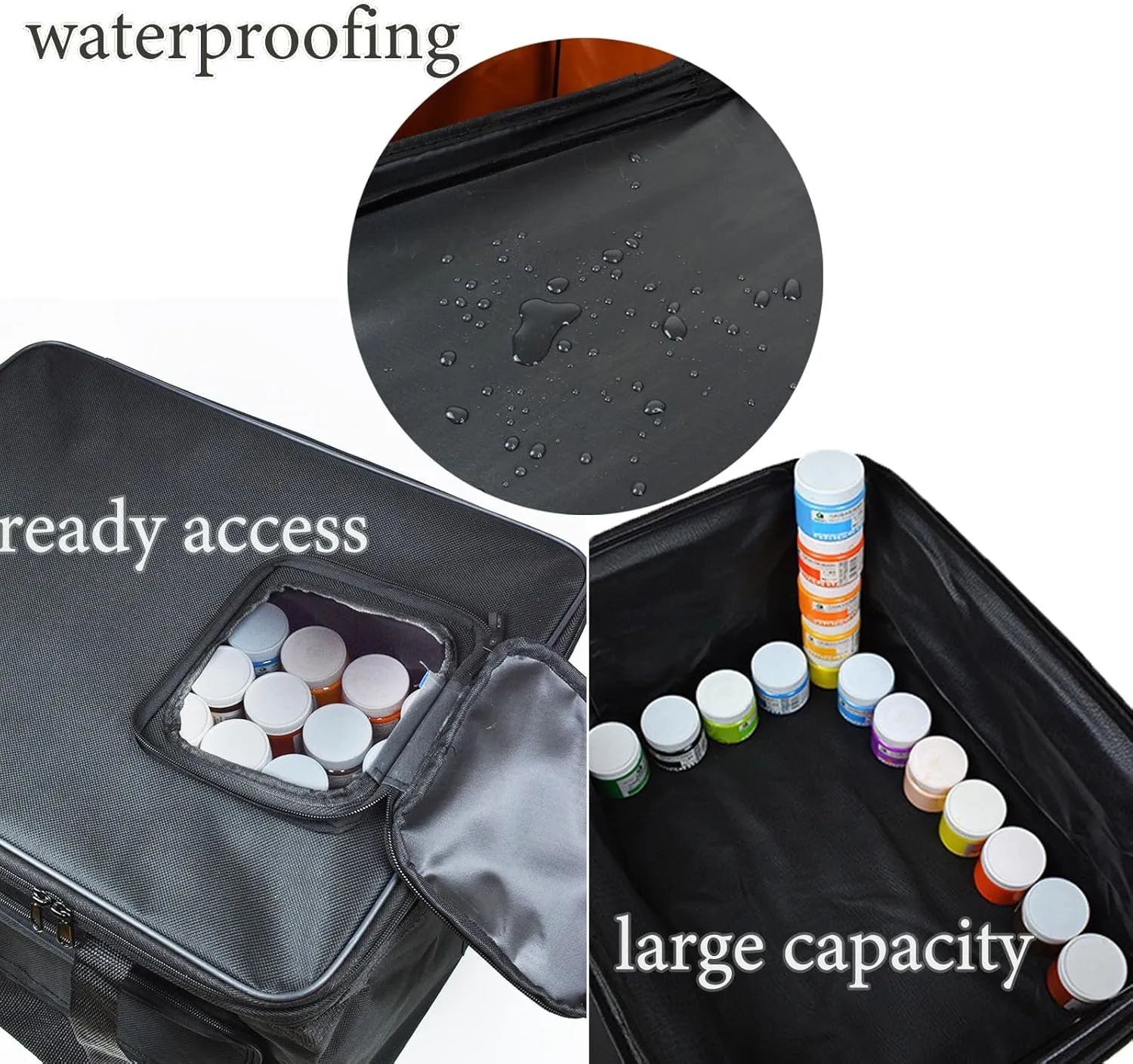 Portable Drawing Case Painting Supply Storage Organizer Art Travel Kit Craft Caddy with Handle Craft Organizer Tote Bag
