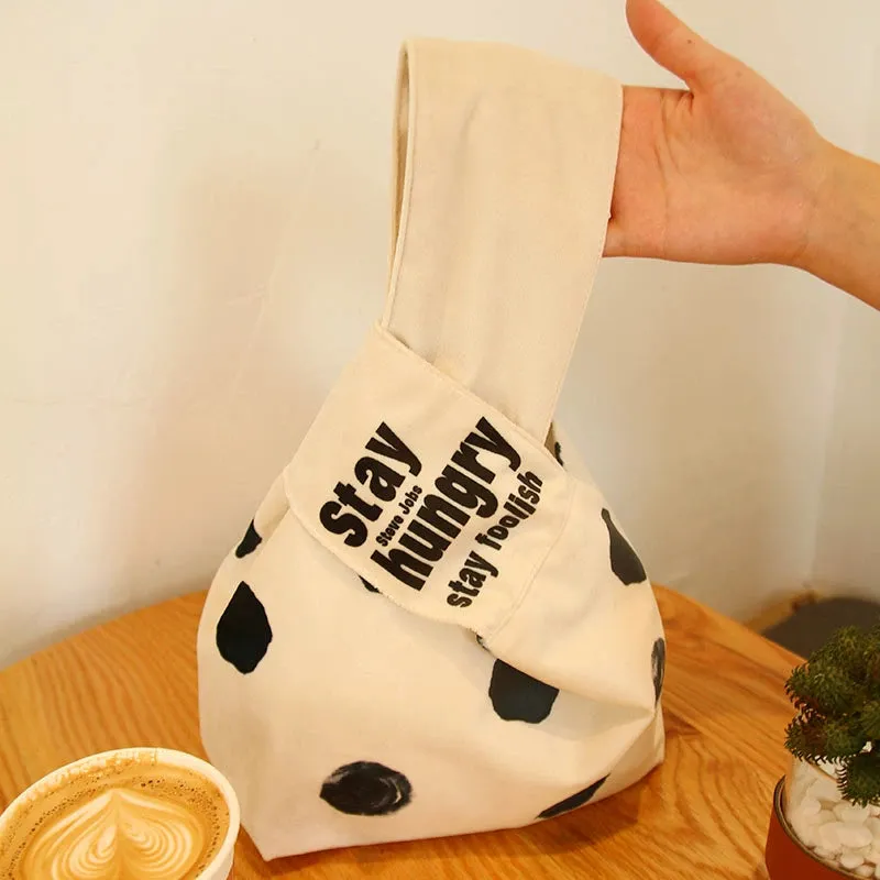 Portable Waterproof Japanese Drawstring Bento Bag