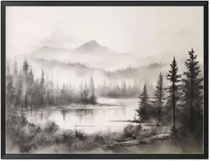 Poster Wall Art Print Mountain Wilderness Wall Art Poster Print Vintage Style Artwork Modern Art Decoration for Living Room Bedroom and Office 12x18inch Metal Frame