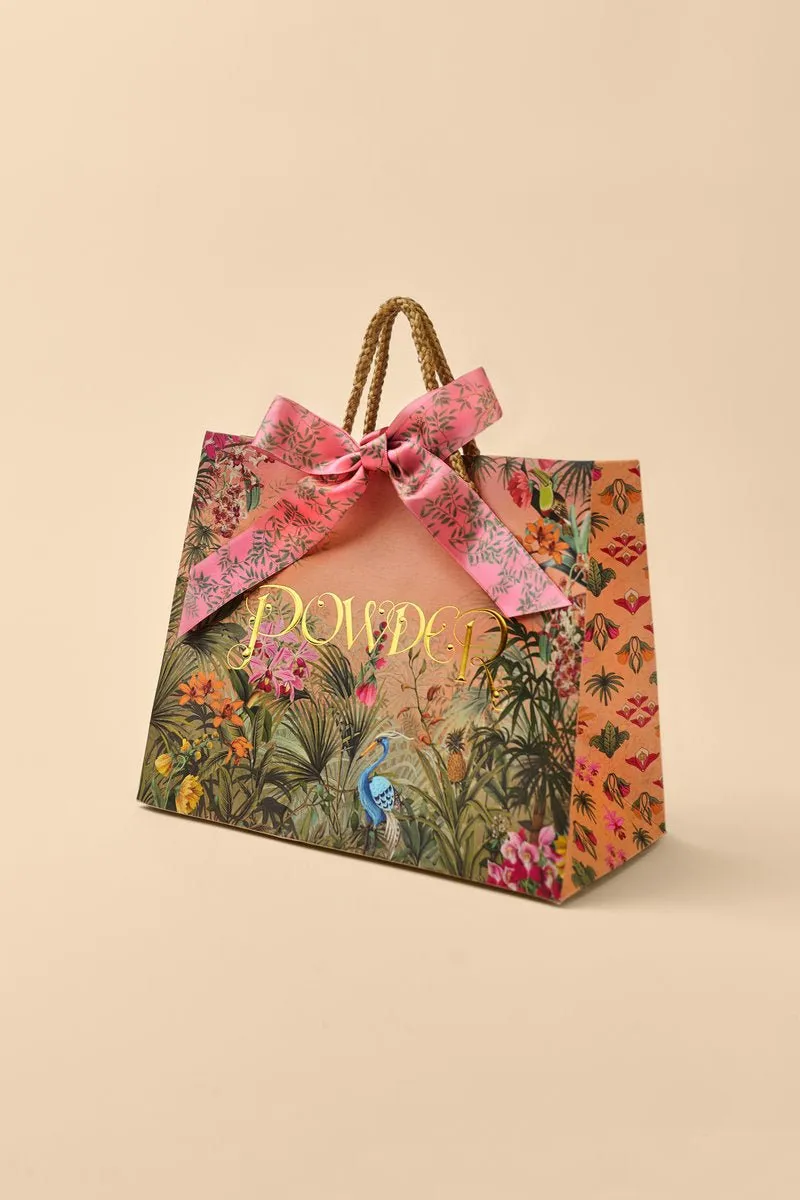 Powder Velvet Embroidered Mini Pouch - Thrill Of The Tiger