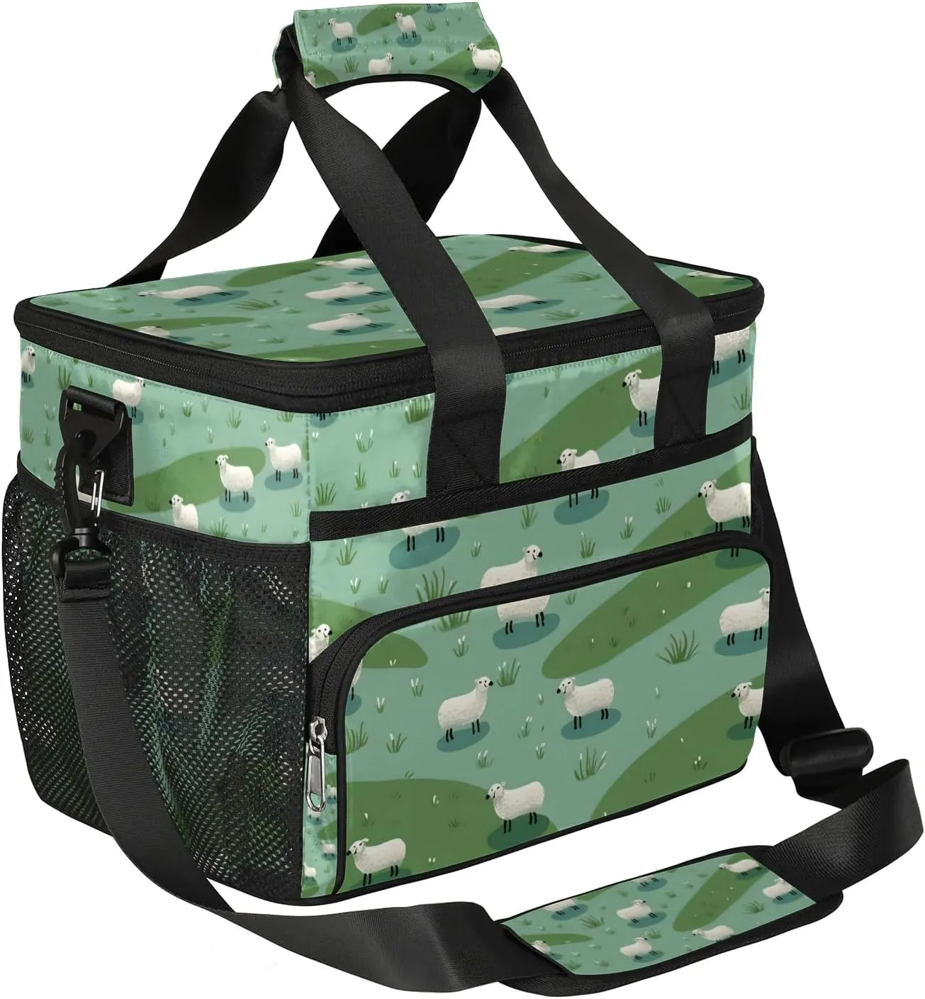 Prairie Sheep Lunch Bag for Men and Women Insulated Lunch Box Large Reusable Lunch Cooler Bag with Shoulder Strap for Picnic Work Camping