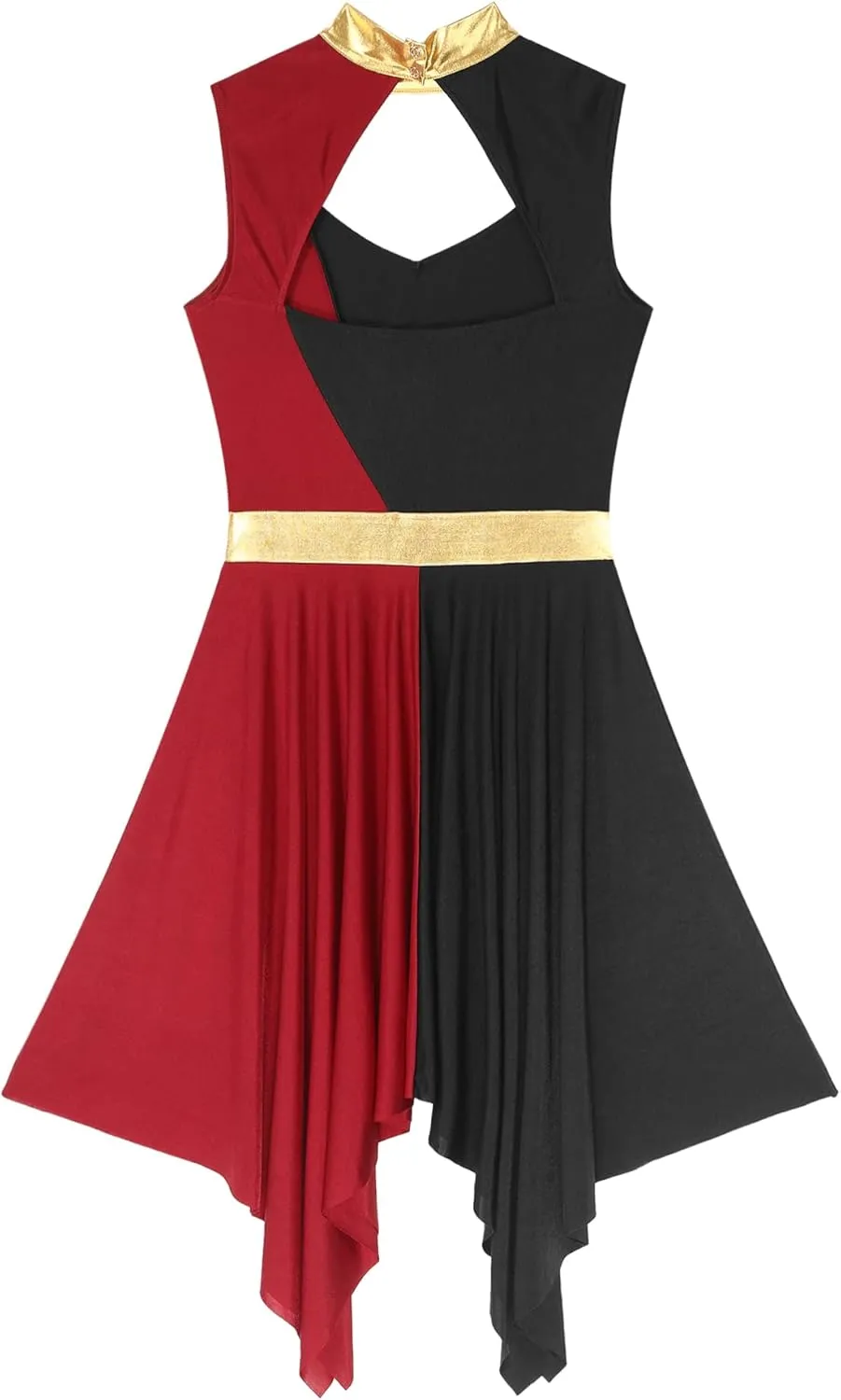 Praise Dance Tunic for Women Color Block Cutout Liturgical Worship Dance Costume Prom Party