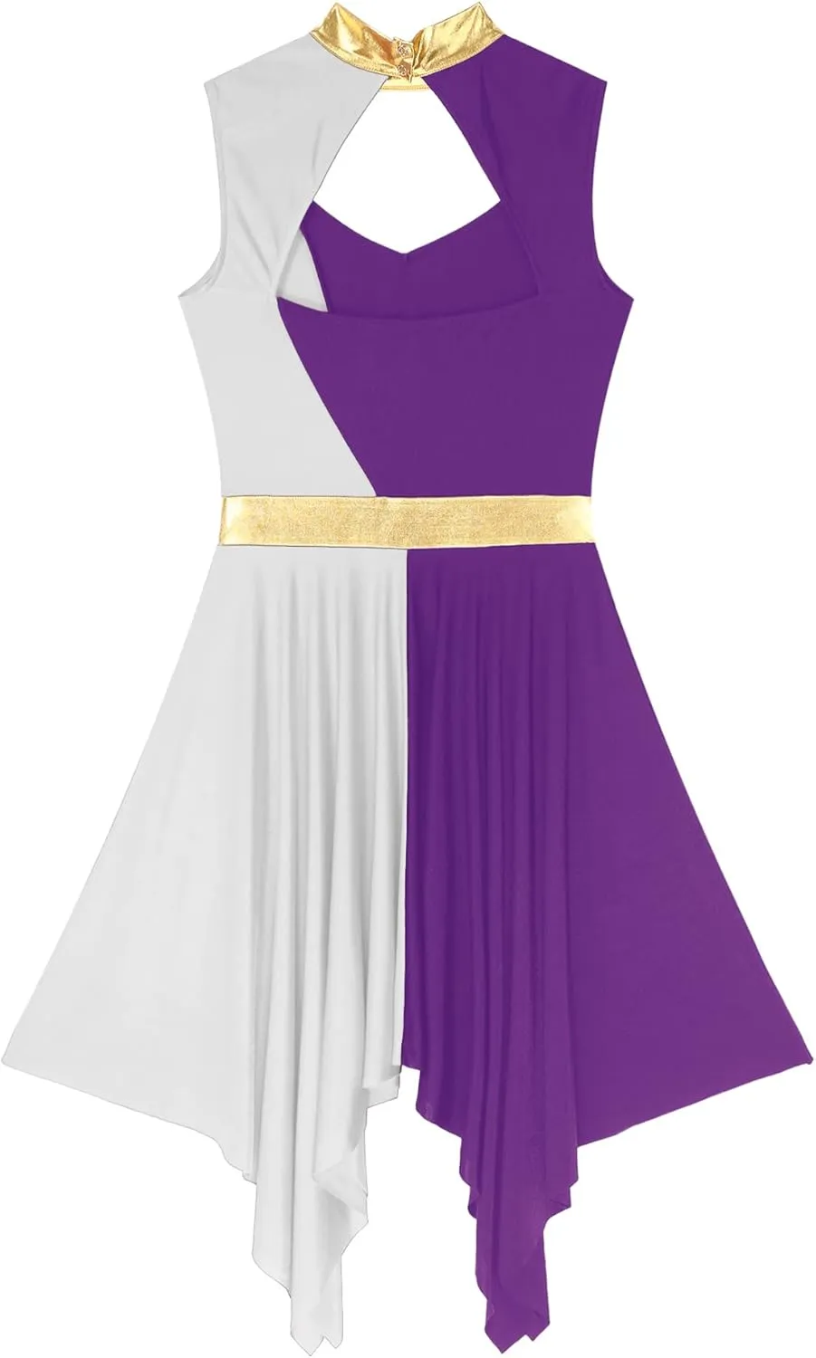 Praise Dance Tunic for Women Color Block Cutout Liturgical Worship Dance Costume Prom Party