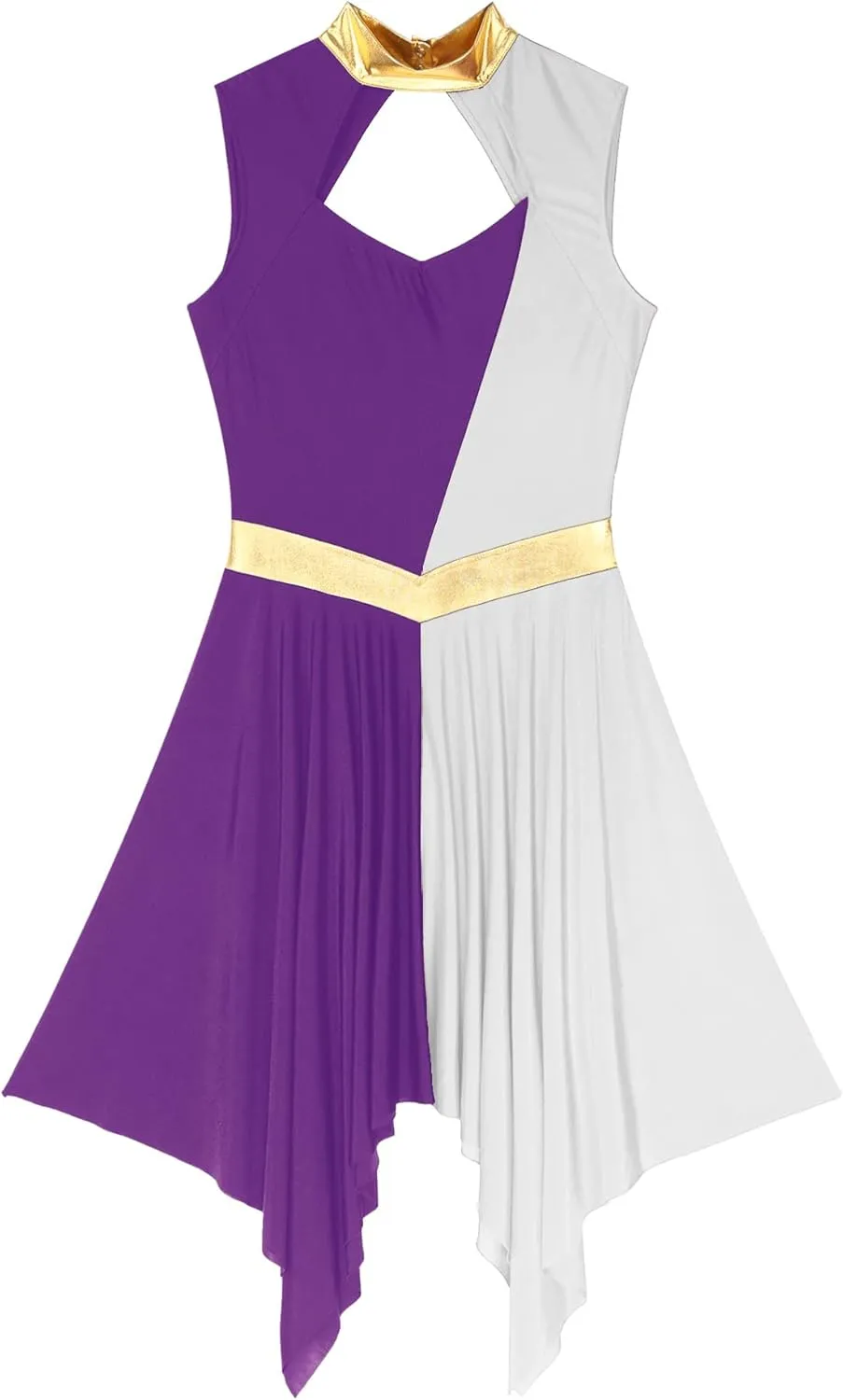 Praise Dance Tunic for Women Color Block Cutout Liturgical Worship Dance Costume Prom Party