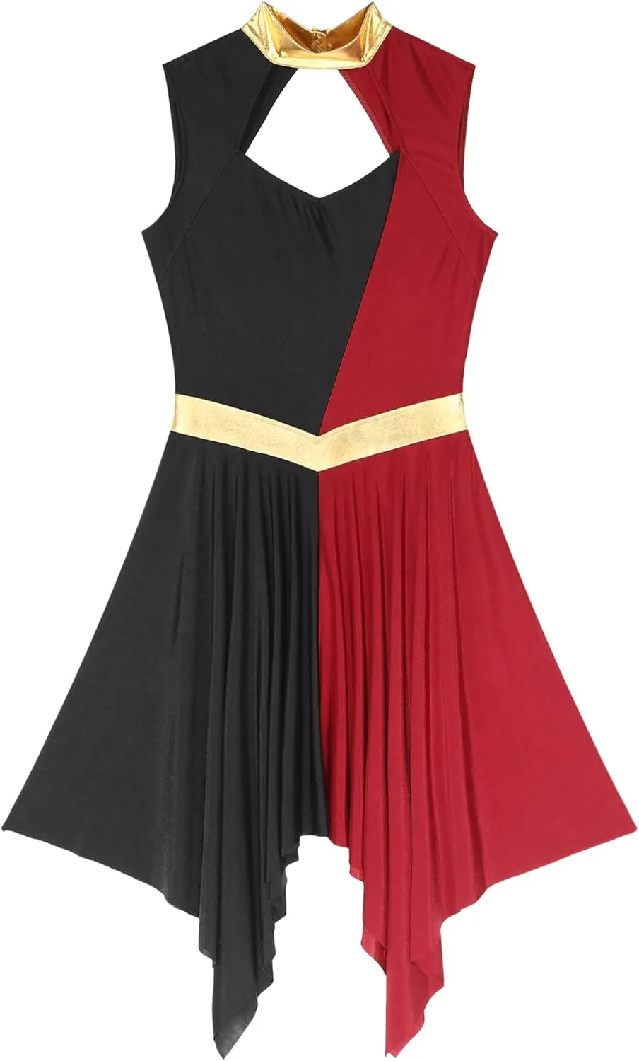 Praise Dance Tunic for Women Color Block Cutout Liturgical Worship Dance Costume Prom Party