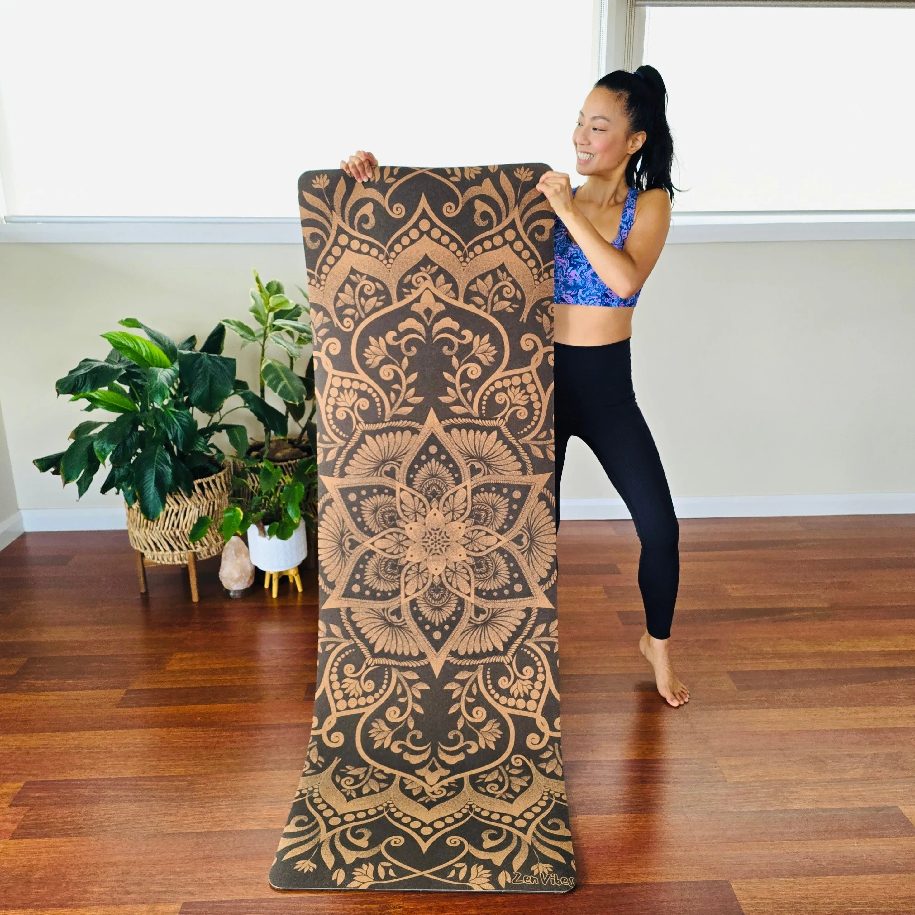Premium Cork Yoga Mat | Blossom Harmony Mat | 5 mm