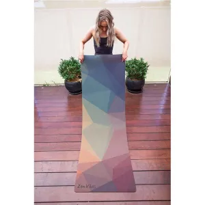 Premium Cork Yoga Mat with Rubber Back | Polygon Abstract | 5mm