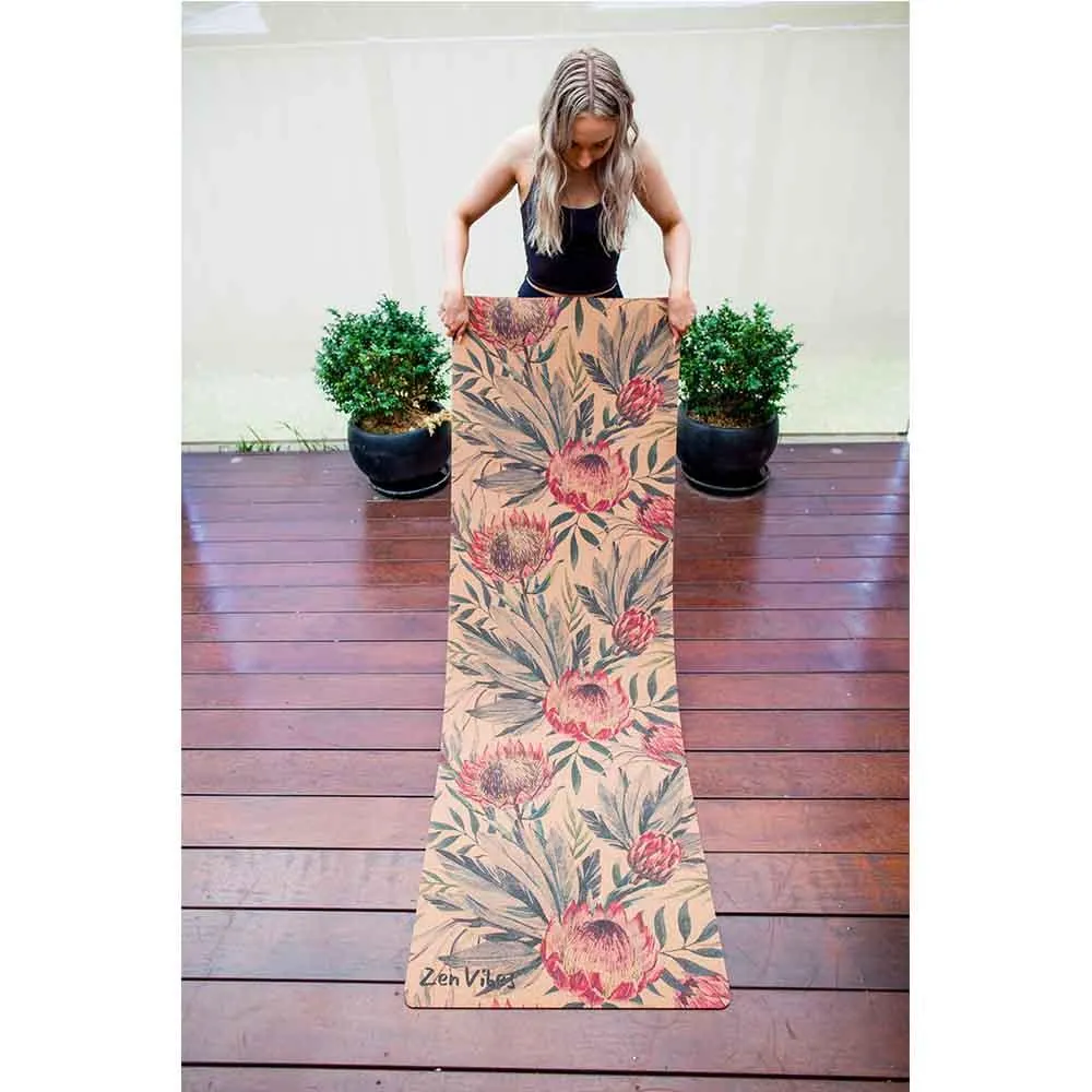 Premium Cork Yoga Mat with Rubber Back | Proteus Aussie Palm | 5mm