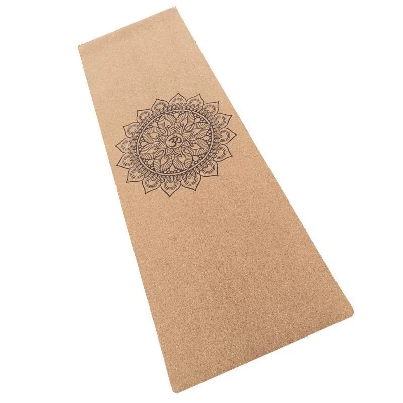 Premium Cork Yoga Mat with Rubber Back | Radiant ‘ॐ’ Sunflower | 5mm