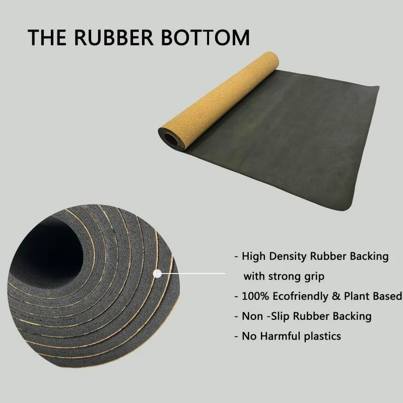 Premium Cork Yoga Mat with Rubber Back | Radiant ‘ॐ’ Sunflower | 5mm