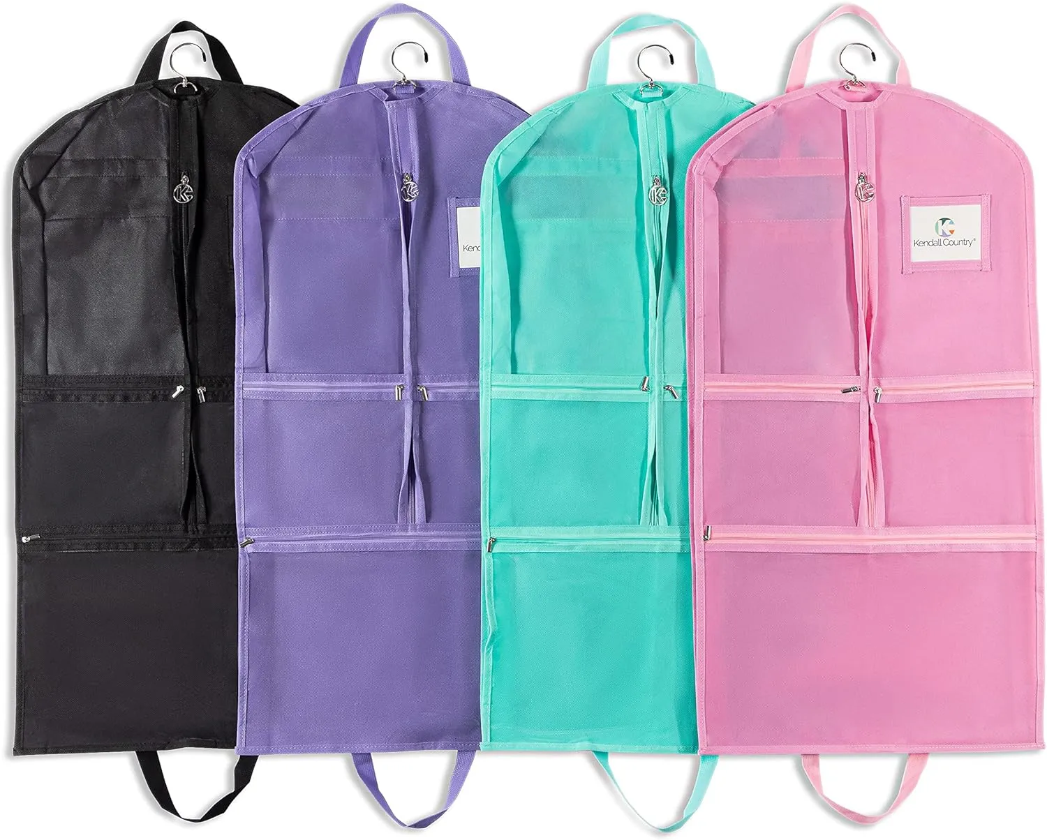 Premium Waterproof Dance Garment Bag,35 inch Clothes Bag with Gusset, 5 Pockets & Side Zip for Dance Costumes, Beauty Pageants, Cheer & More. Best for younger performers with small costume pieces.