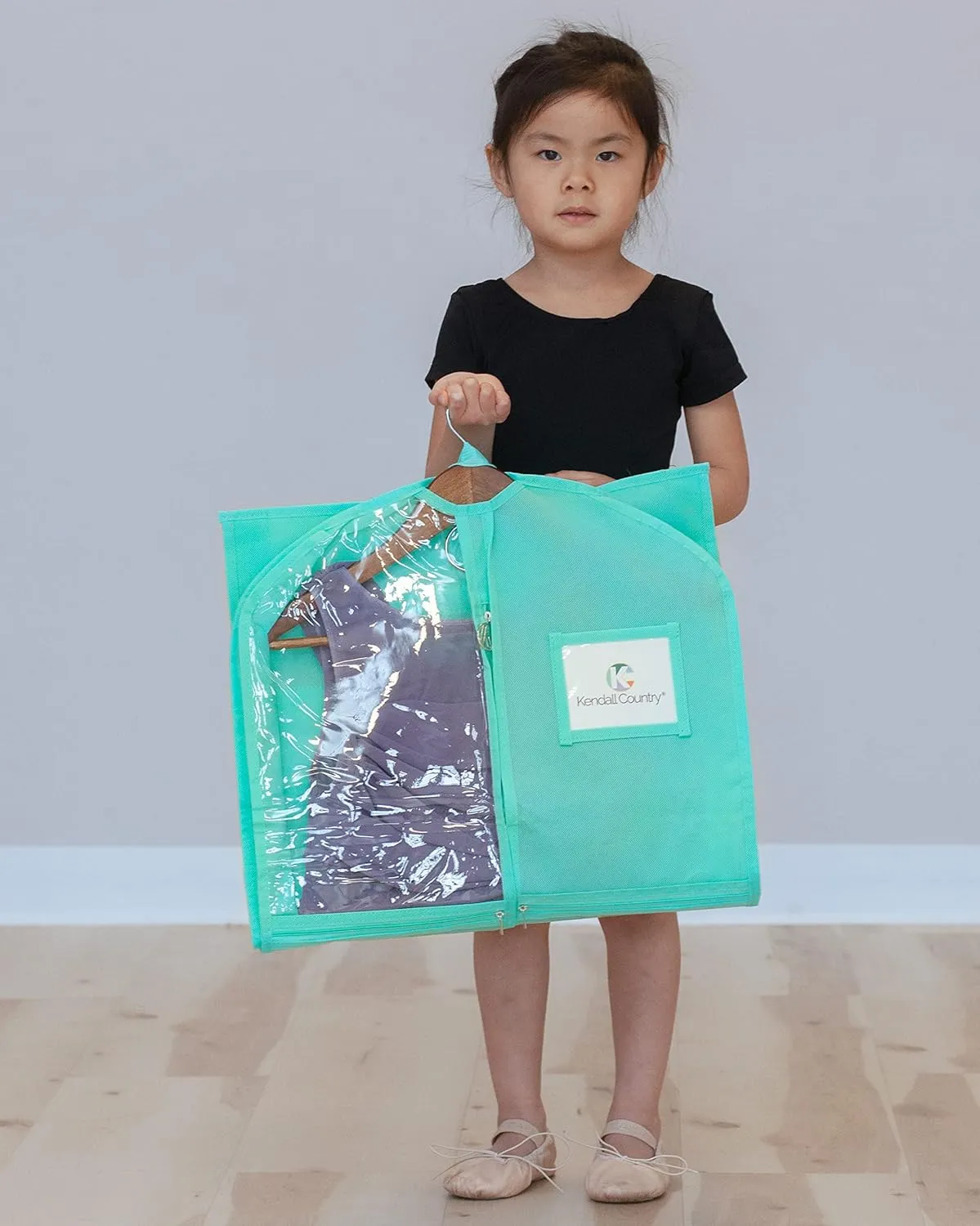 Premium Waterproof Dance Garment Bag,35 inch Clothes Bag with Gusset, 5 Pockets & Side Zip for Dance Costumes, Beauty Pageants, Cheer & More. Best for younger performers with small costume pieces.