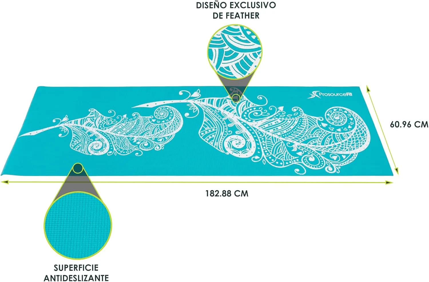 ProsourceFit Yoga Mats 3/16” (5mm) Thick for Comfort & Stability with Exclusive Printed Designs