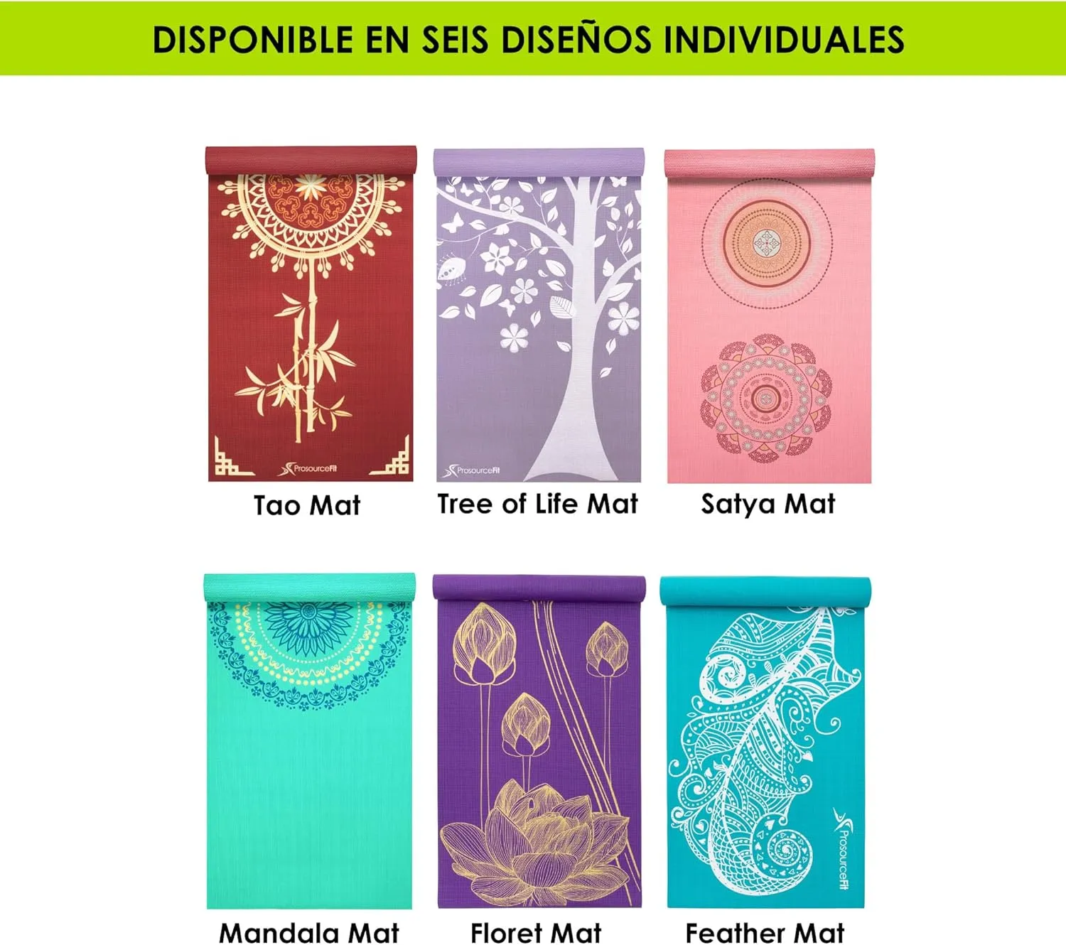 ProsourceFit Yoga Mats 3/16” (5mm) Thick for Comfort & Stability with Exclusive Printed Designs