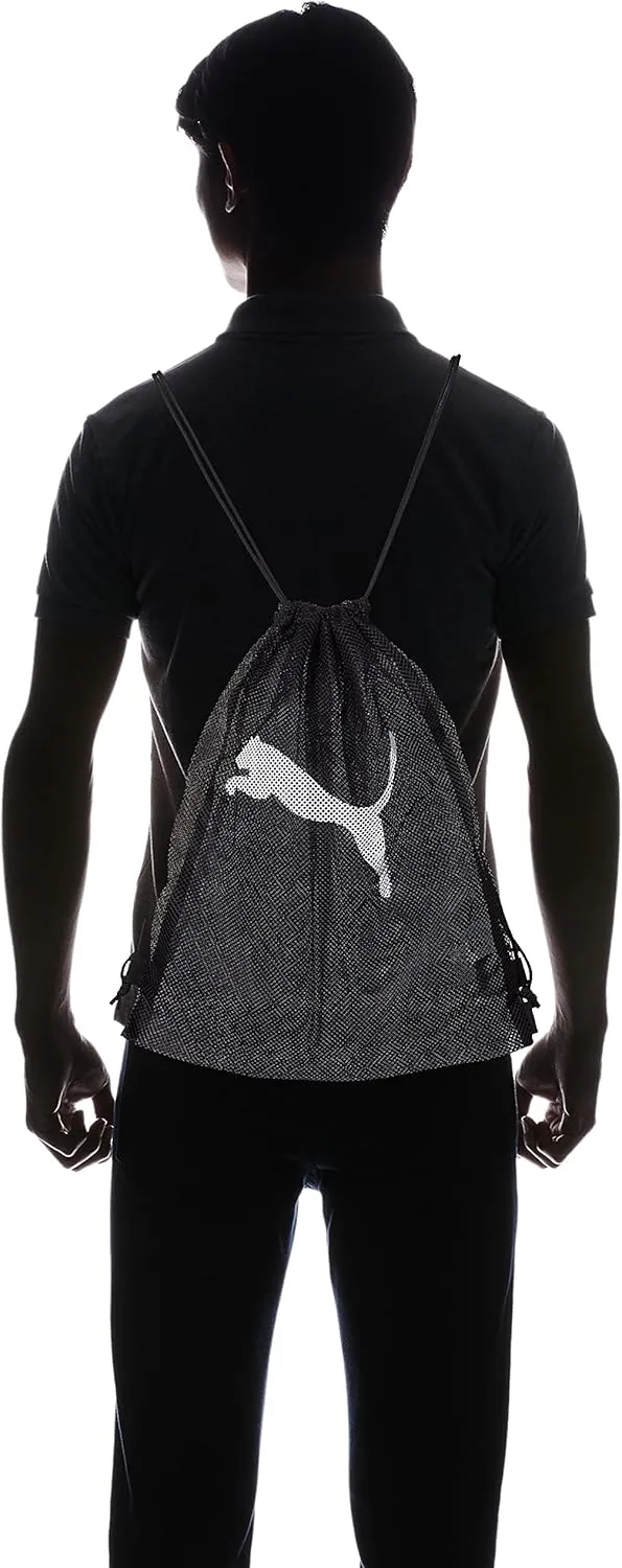 Puma 079268 Mesh Gym Bag, Spring and Summer 23 Color, Black, White (01)