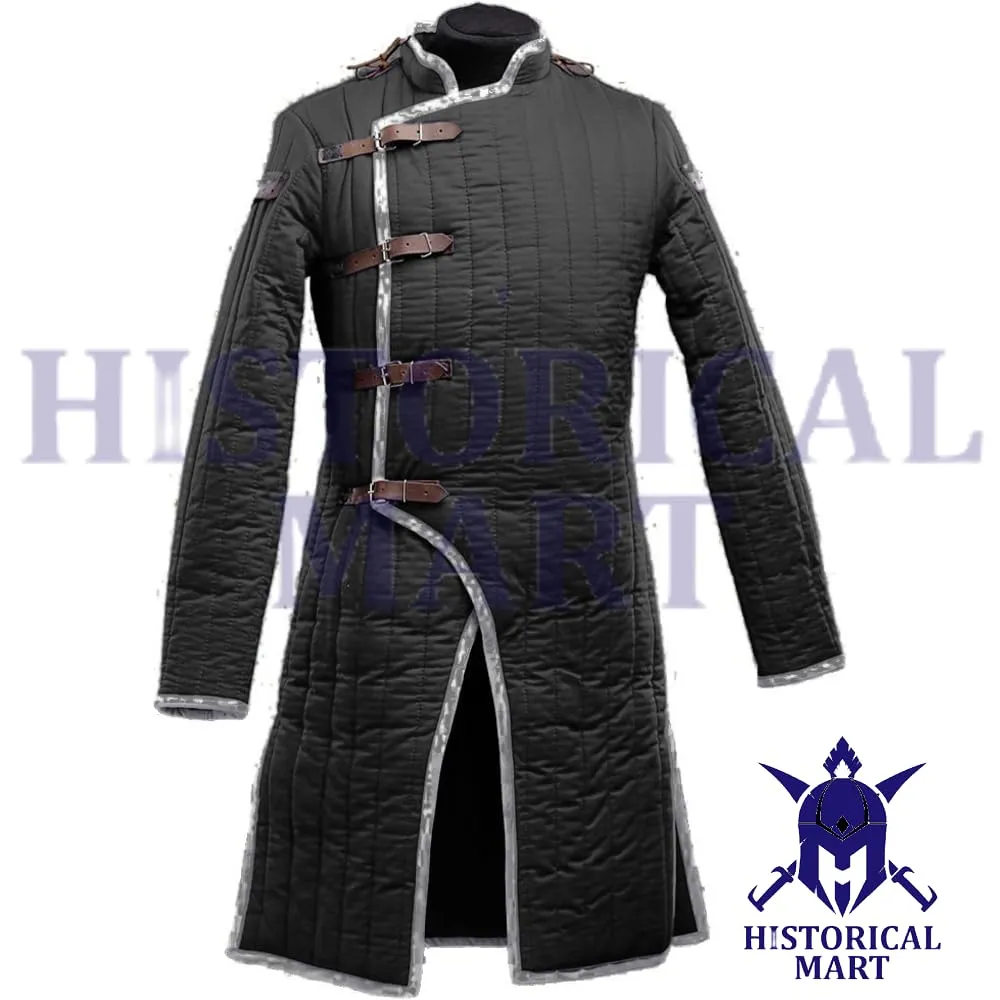 "Battle-Ready Viking Gambeson – Quilted Armor Jacket for Medieval Reenactment, SCA & LARP Combat" (Medium)