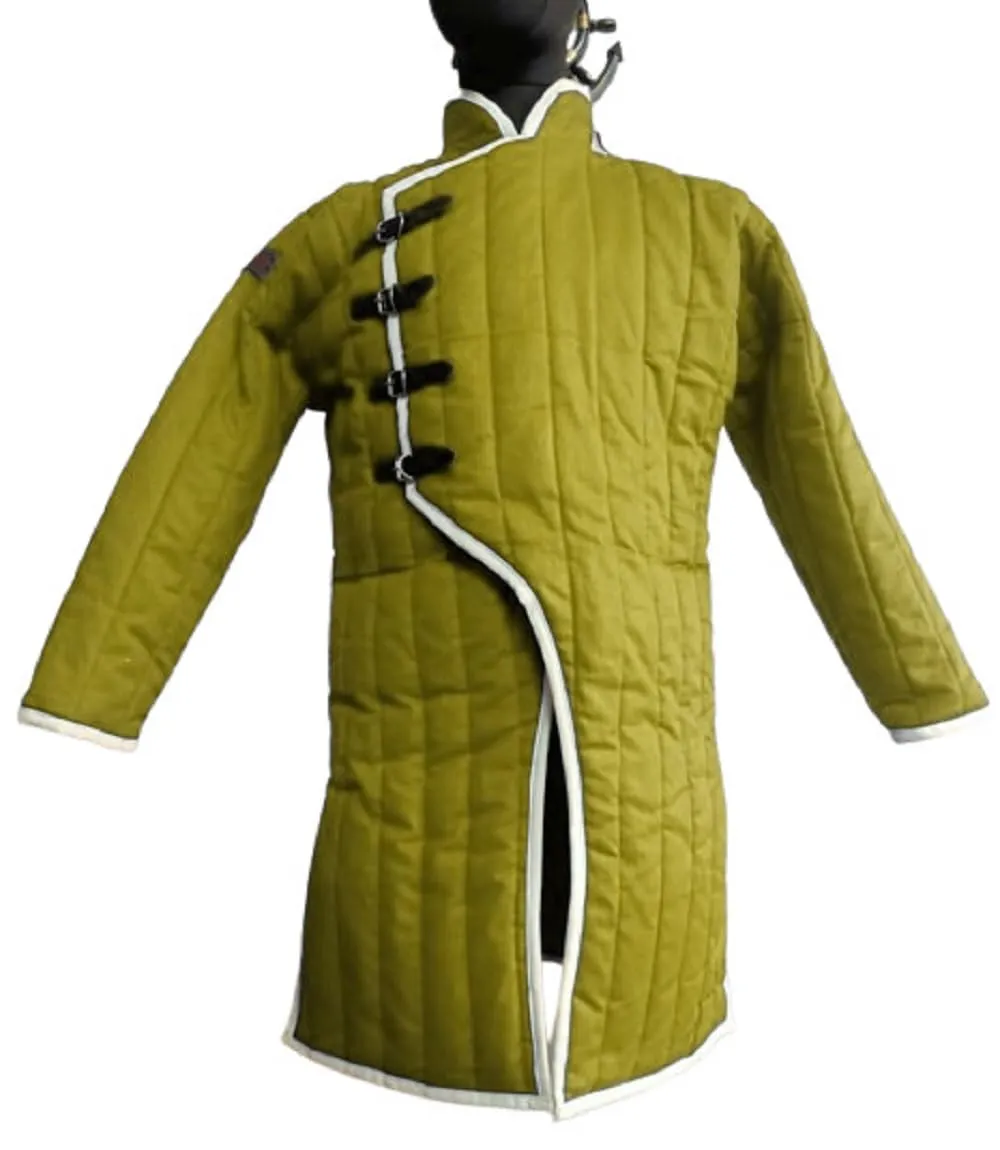 "Heavy-Duty Viking Gambeson Armor – Full Sleeve Quilted Jacket for SCA, HEMA & Reenactment Combat" (Small)