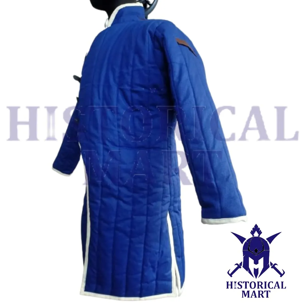 "Medieval Viking Gambeson Armor – Padded Aketon Jacket with Full Sleeves – Quilted Cotton Body Armor for LARP, SCA, Reenactment, Costume & Combat" (Small)