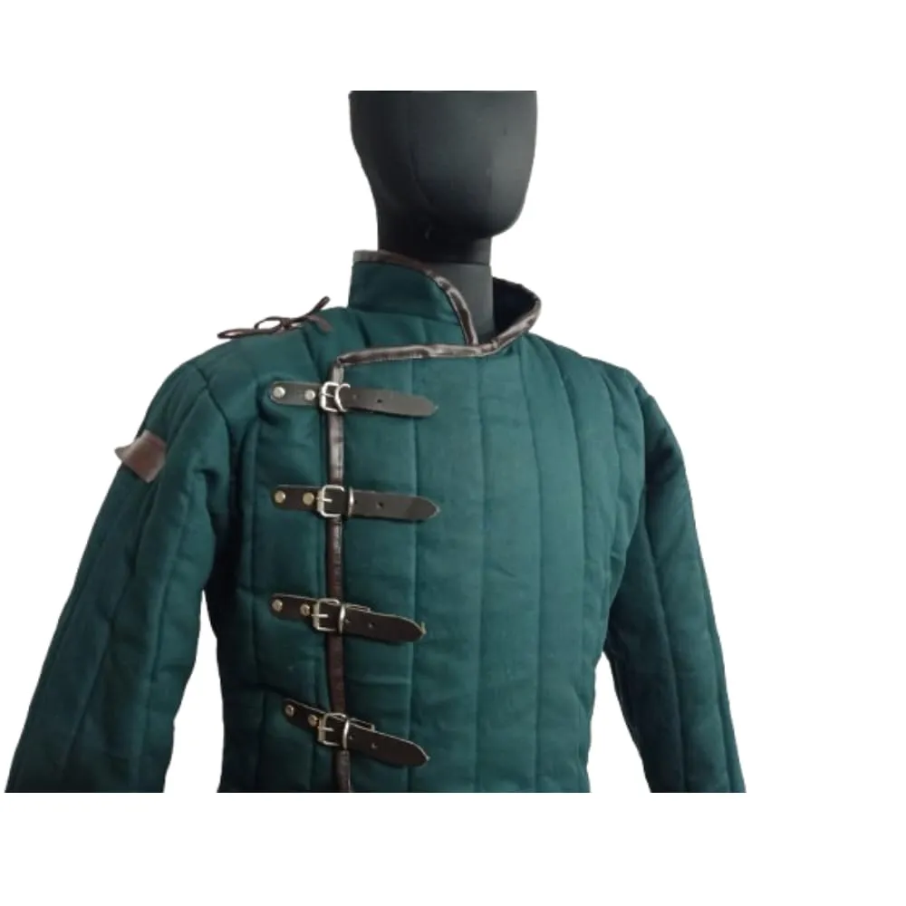 "Medieval Viking Gambeson – Full Sleeve Padded Armor Jacket for LARP, Reenactment, SCA & Costume" (Medium)